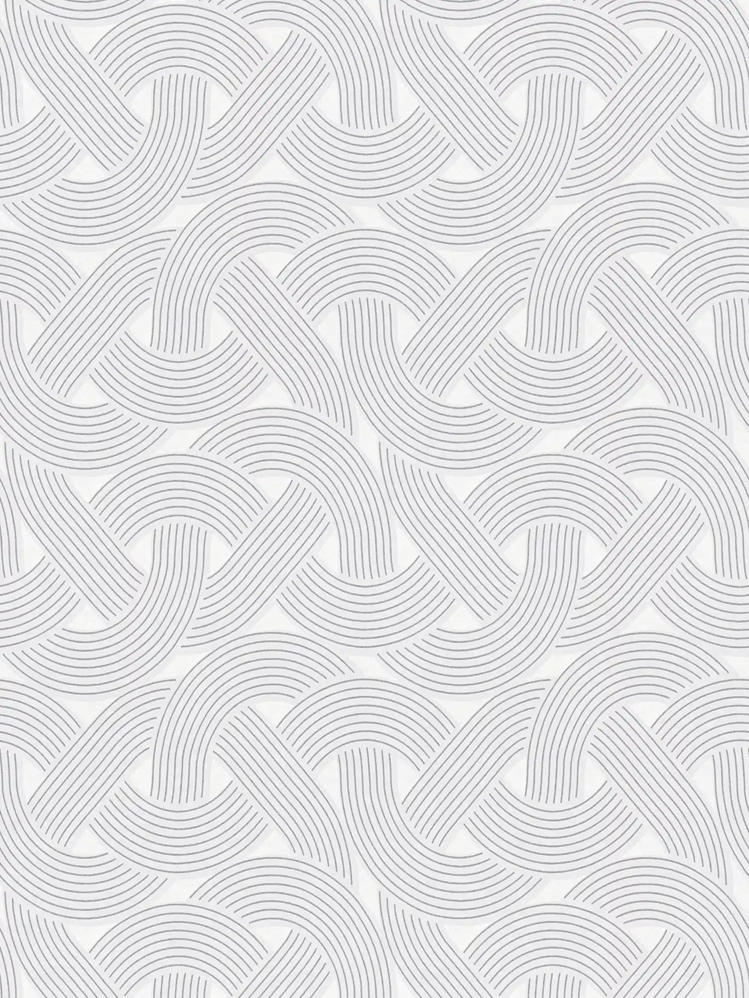 Vliestapete im graphischen Linienmuster – Grau, Silber, Weiß
