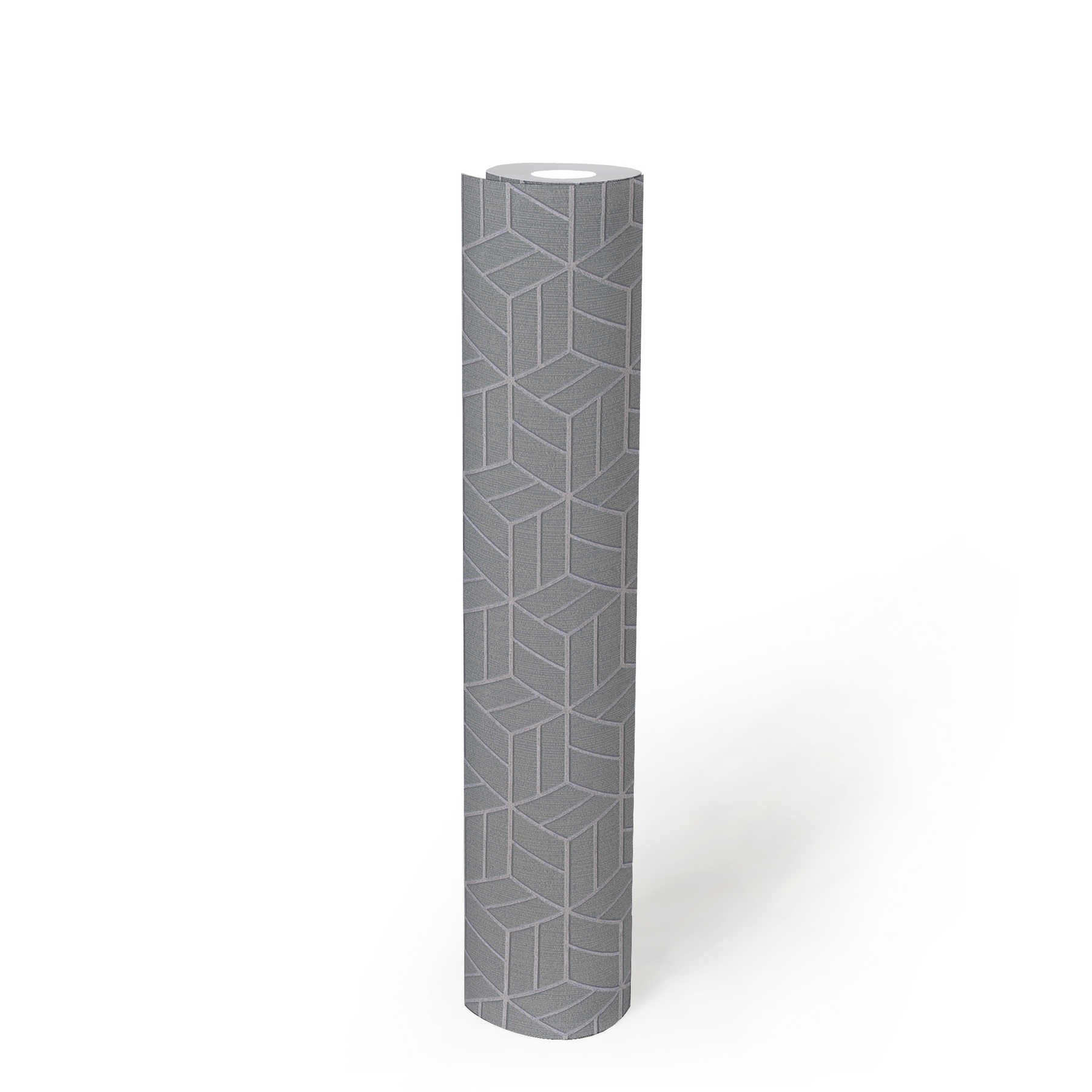            Tapete geometrisches Muster & Glitzer-Effekt – Grau, Silber
        