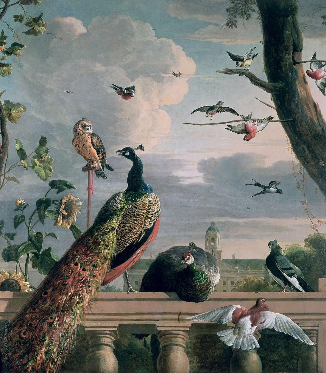             Fototapete "Palast Amsterdam mit exotischen Vögeln" von Melchoir de Hondecoeter
        