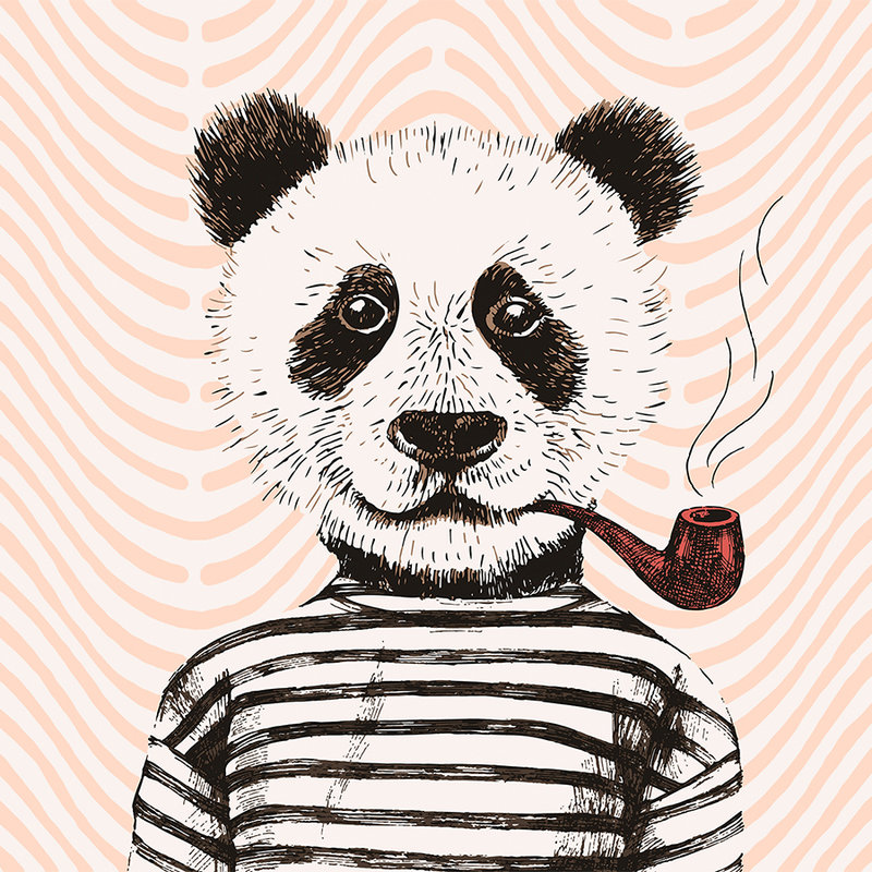         Panda Fototapete Comic-Design für Kinderzimmer – Orange, Rot, Weiß
    