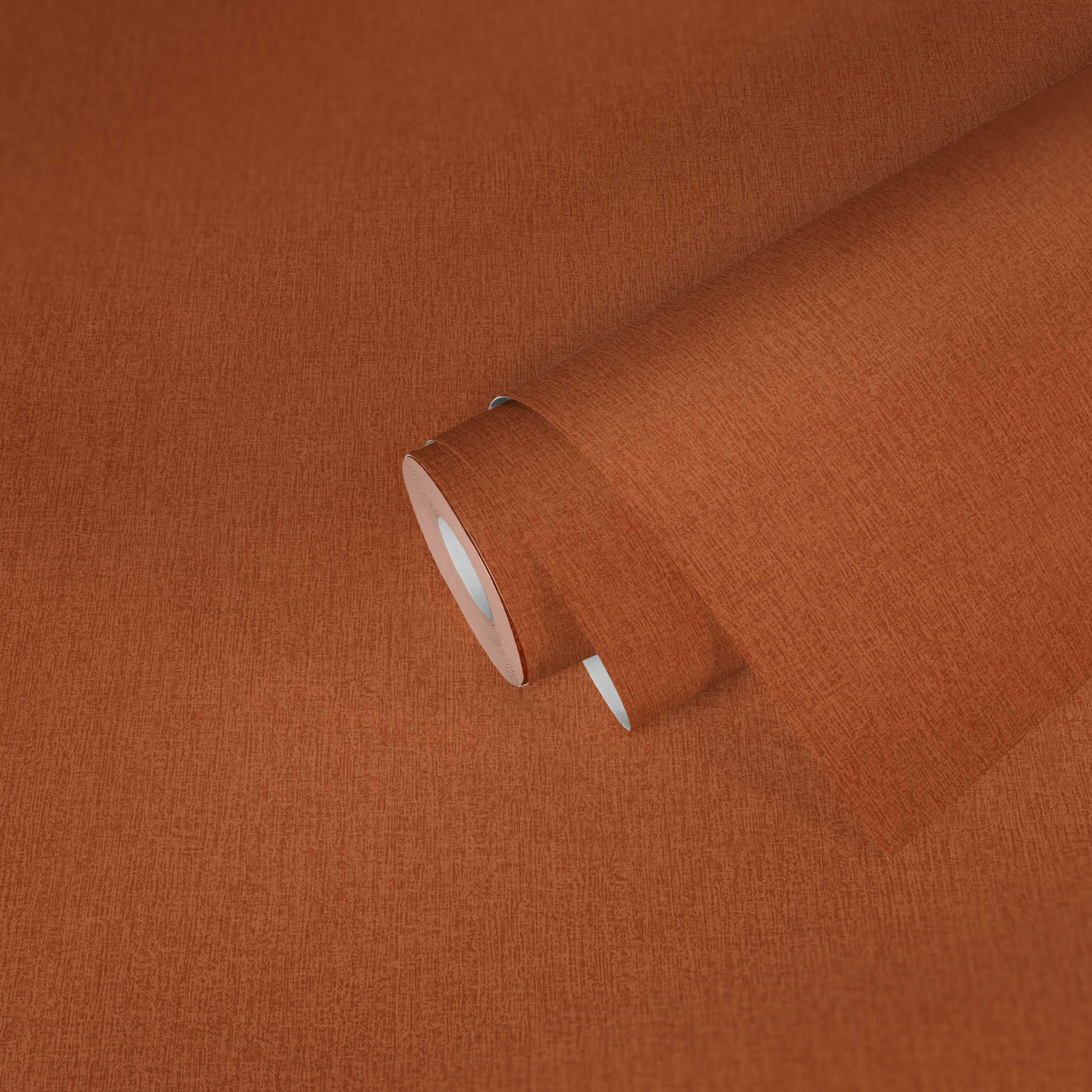            Einfarbige Tapete meliert mit Gewebestruktur – Orange
        