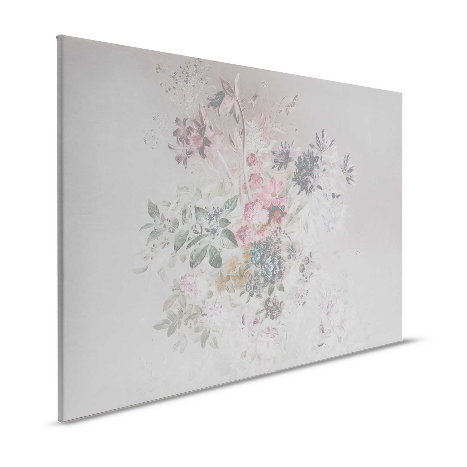 Blumen Leinwandbild mit Pastellfarben Design – 0,90 m x 0,60 m
