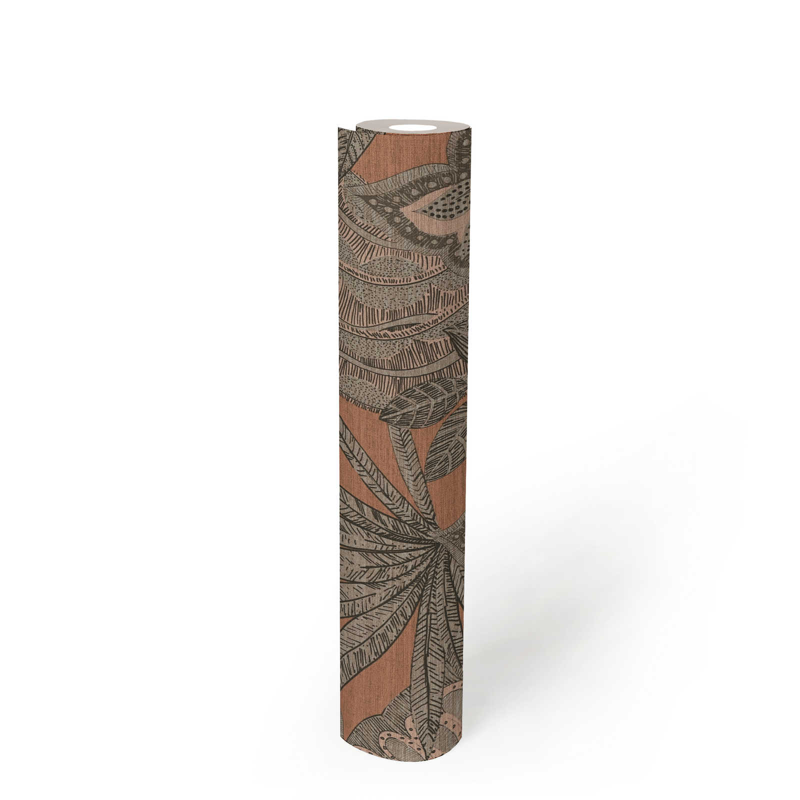             Vliestapete floral im grafischen Design mit leichter Struktur, matt – Rosa, Grau, Taupe
        