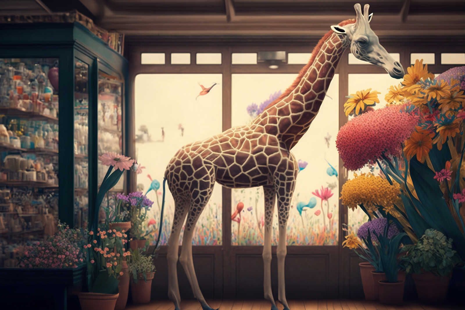             KI-Leinwandbild »flower giraffe« – 90 cm x 60 cm
        