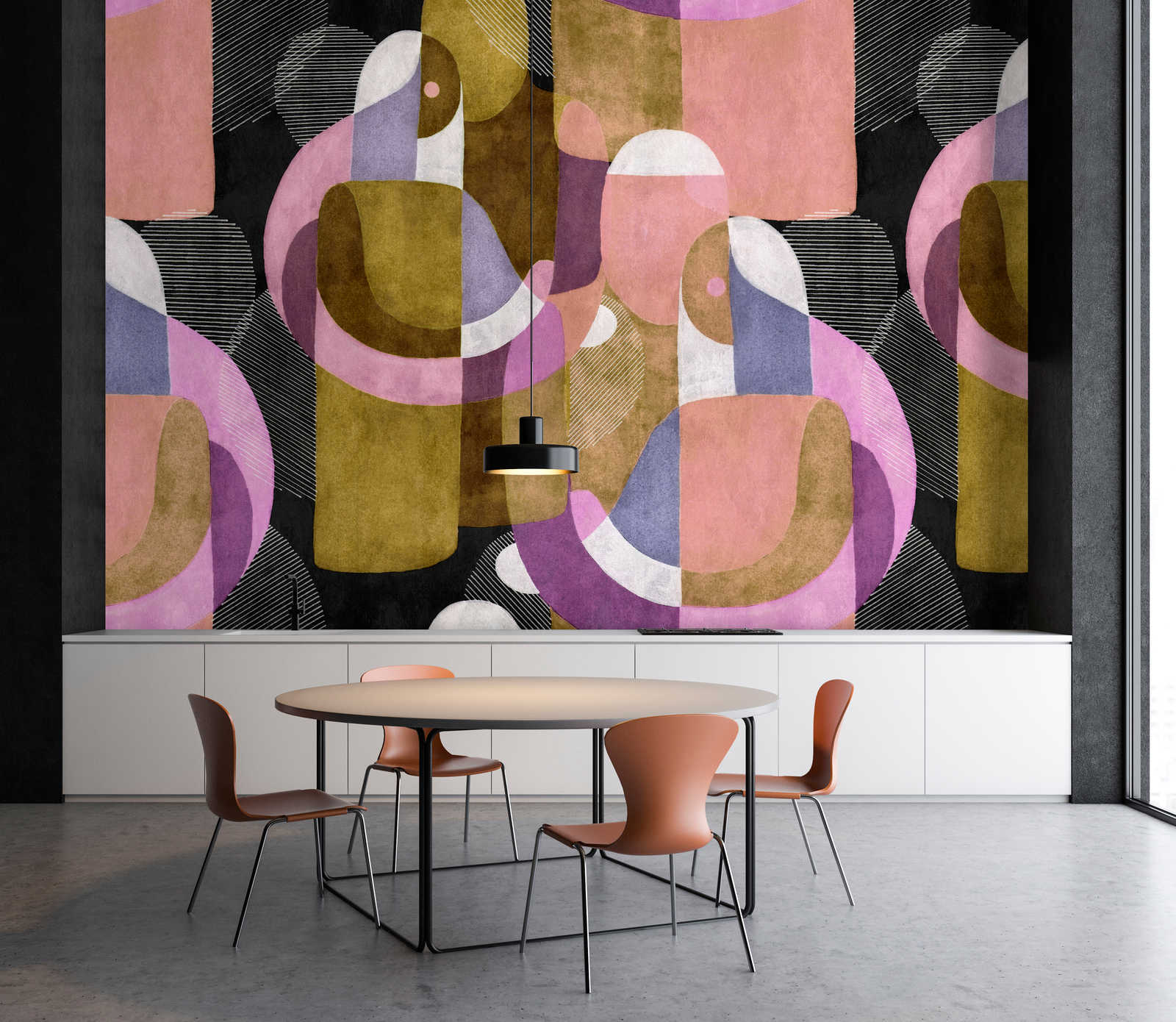             Meeting Place 3 – Fototapete Ethno Design im bunten Colour Block Stil
        