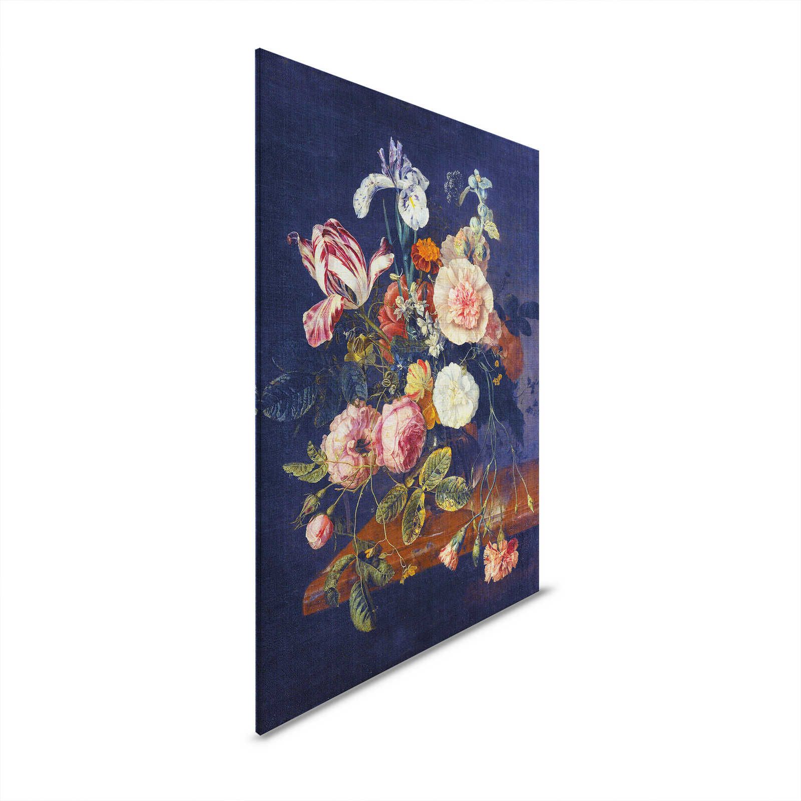 Artists Studio 1 - Leinwandbild Blumen Stillleben Dunkelblau – 0,80 m x 1,20 m
