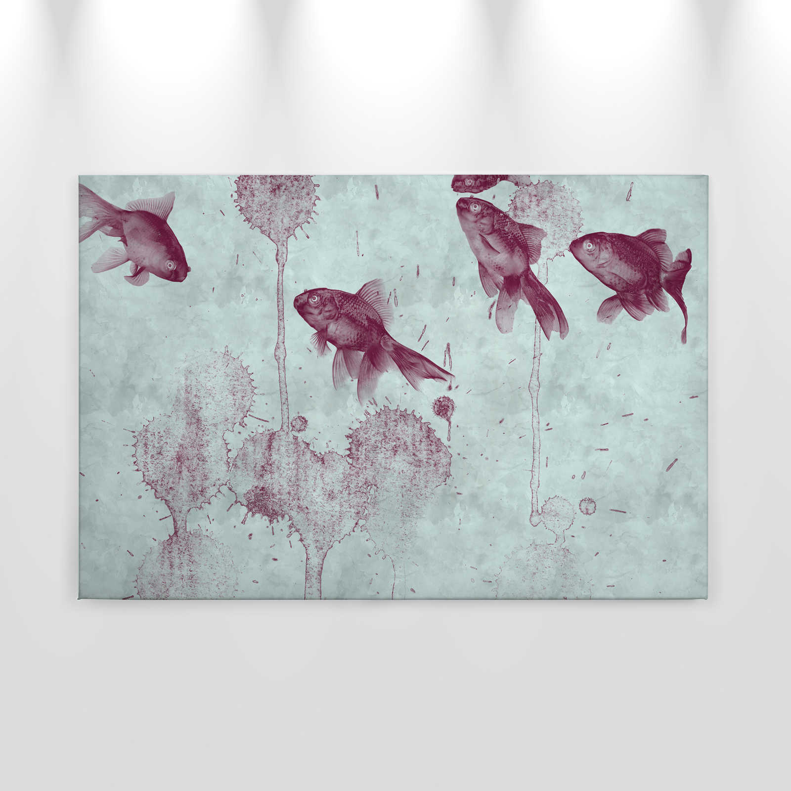             modernes Leinwandbild Fisch Design im Aquarell Stil – 0,90 m x 0,60 m
        