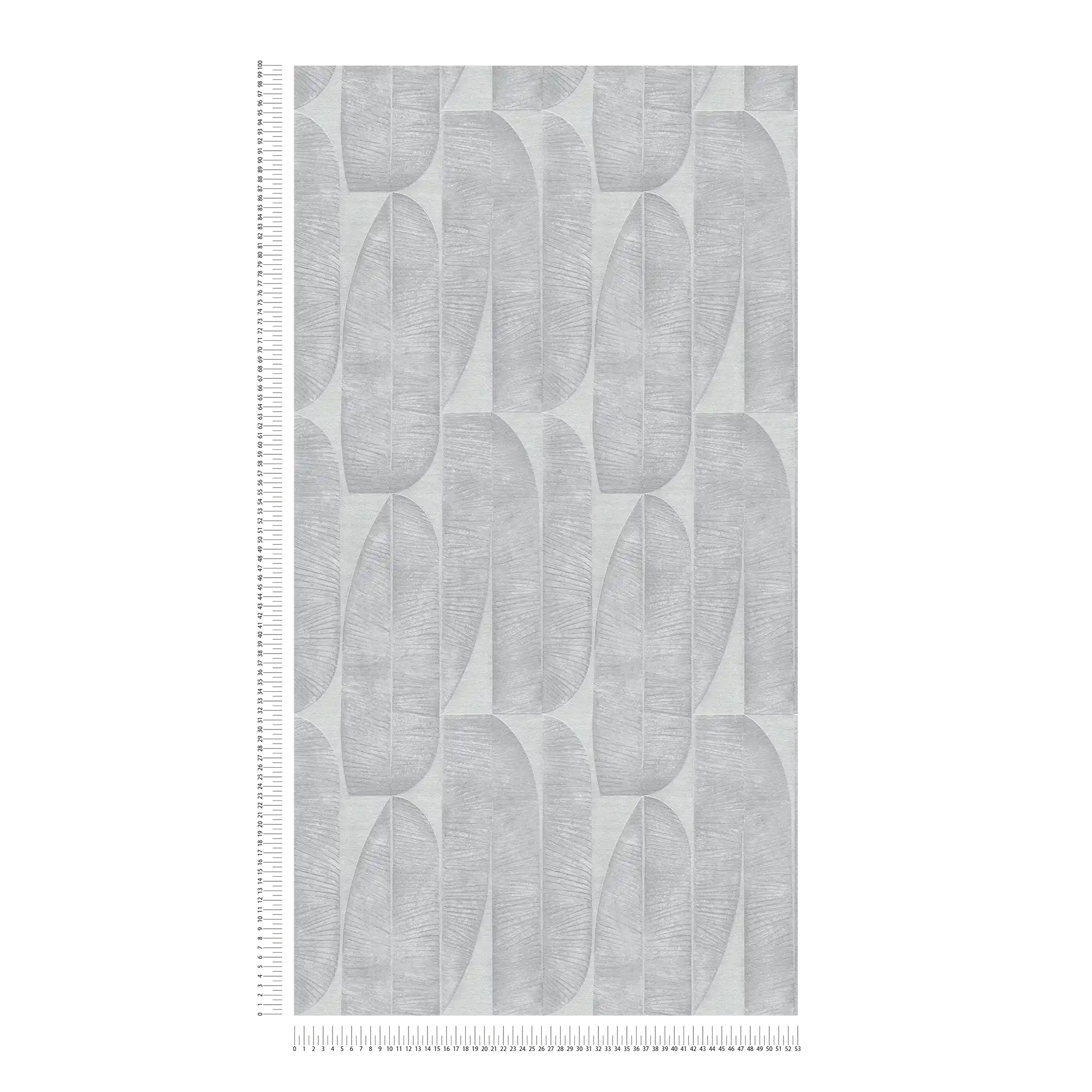            Tapete mit geometrischem Blattmuster – Grau
        