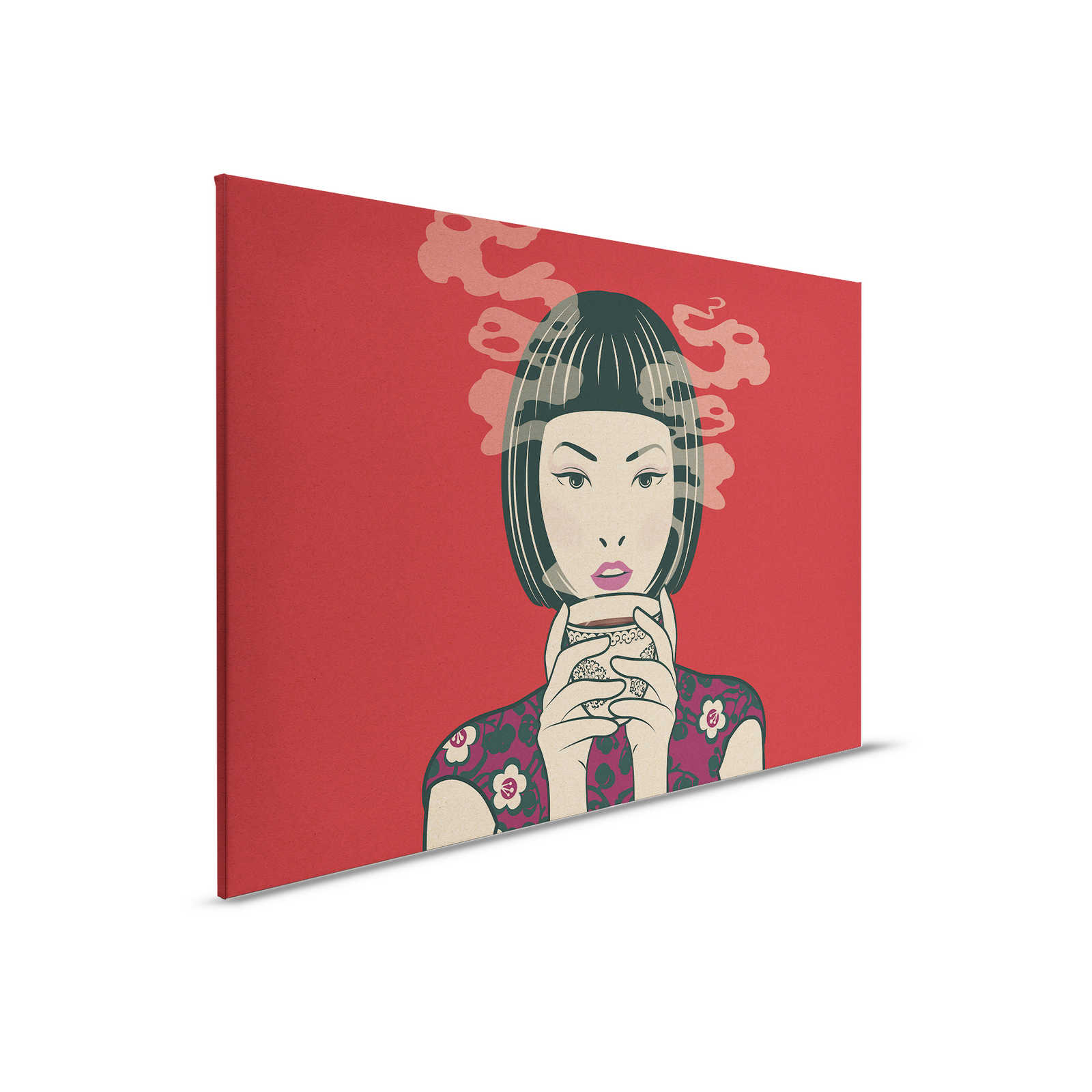         Akari 1 - Zeit für Tee, Mangastyle auf Leinwandbild - Pappe Struktur – 0,90 m x 0,60 m
    