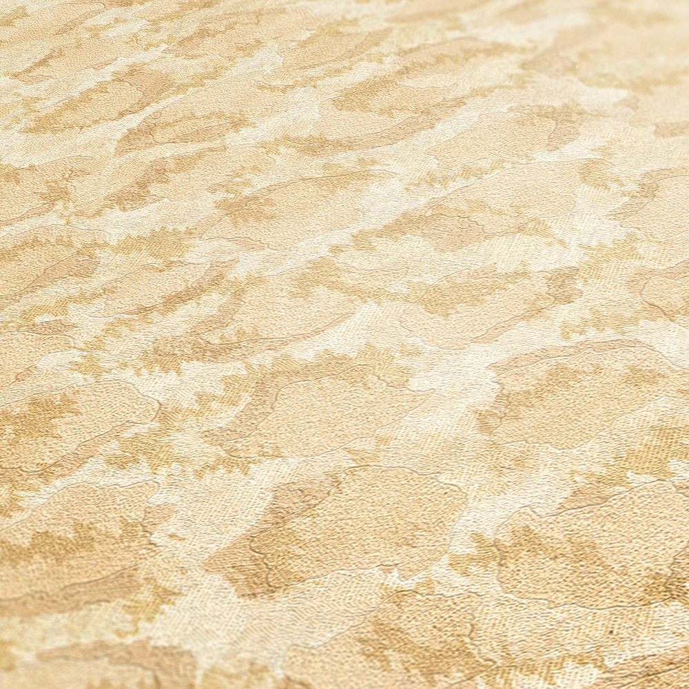             Tupfen Tapete mit Flecken Design im Ethno Stil – Beige
        