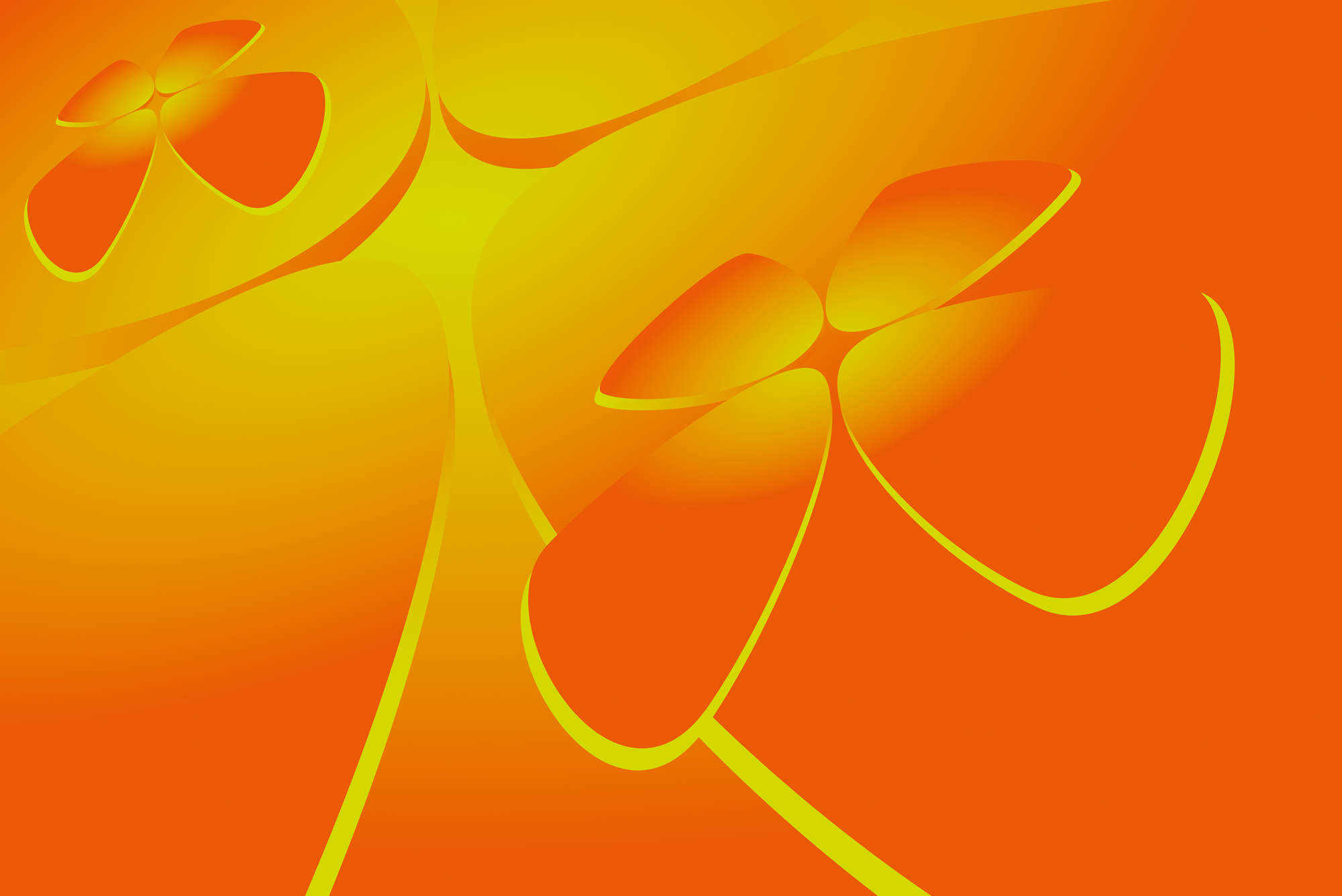             Fototapete mit grafischem Design in Orange-Gelb – Premium Glattvlies
        