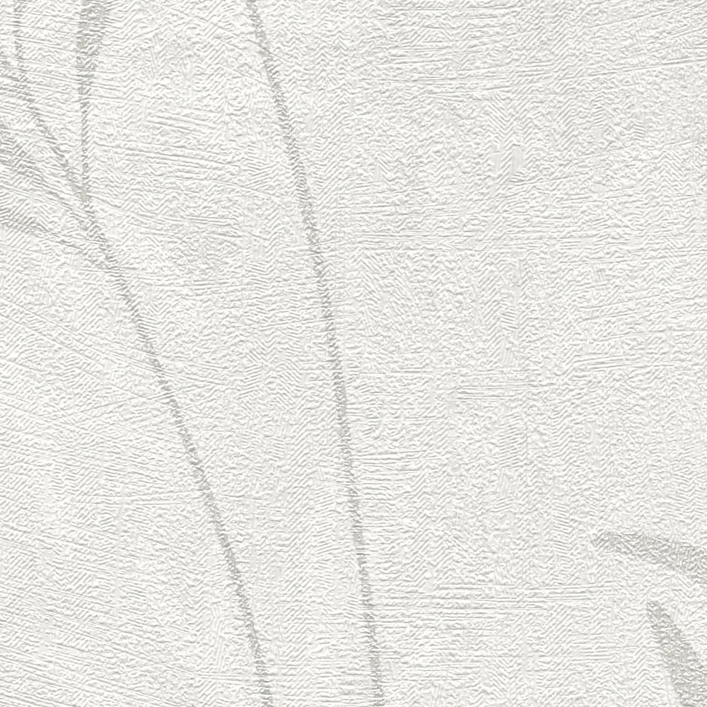             Florale Vliestapete mit Gräser-Muster und feiner Struktur – Weiß, Grau, Metallic
        