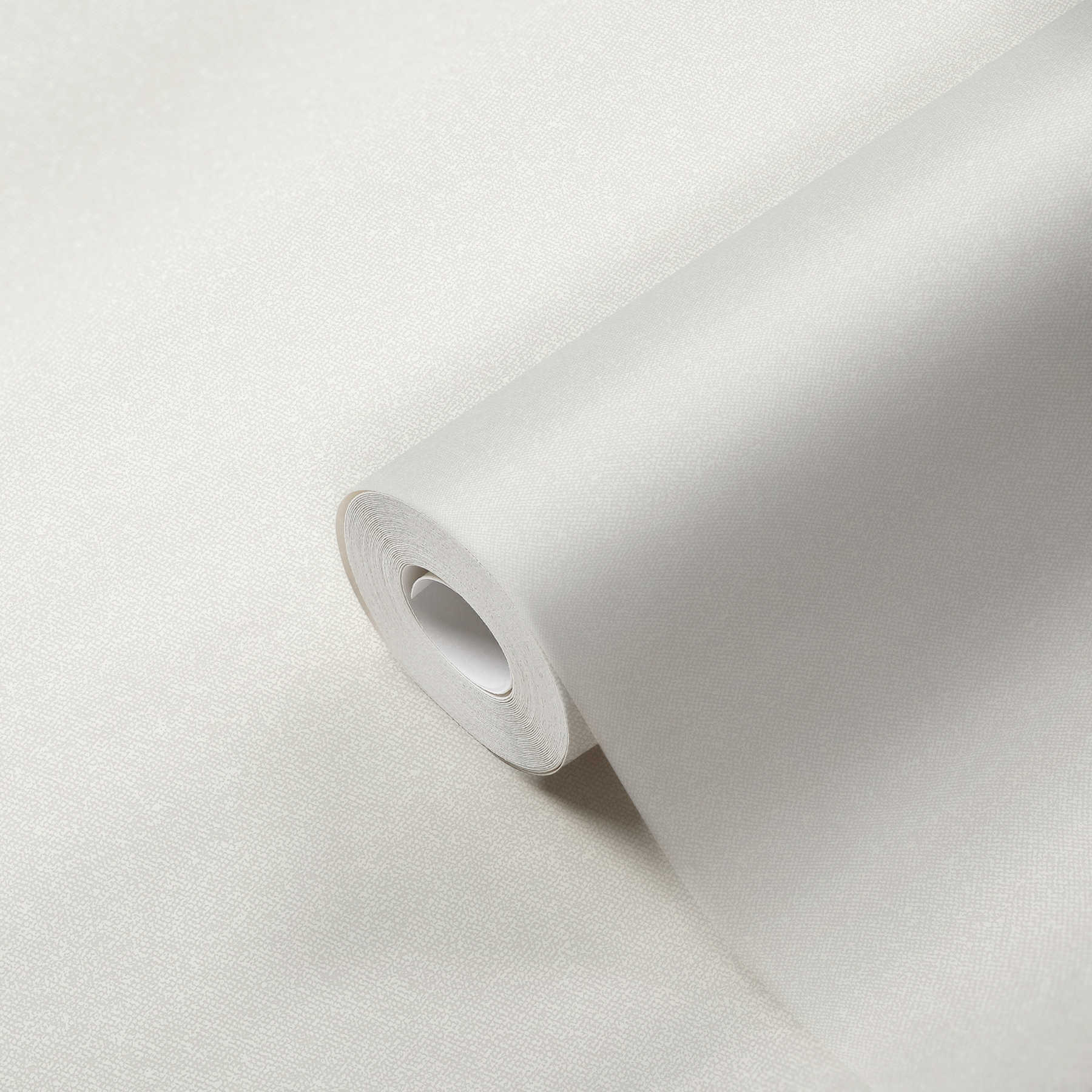             Textil-Optik Tapete einfarbig – Weiß, Creme
        