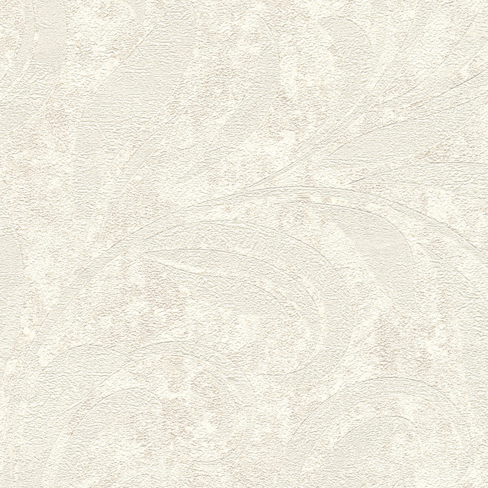             Putzoptik Tapete mit Ton-in-Ton Muster – Metallic, Weiß
        