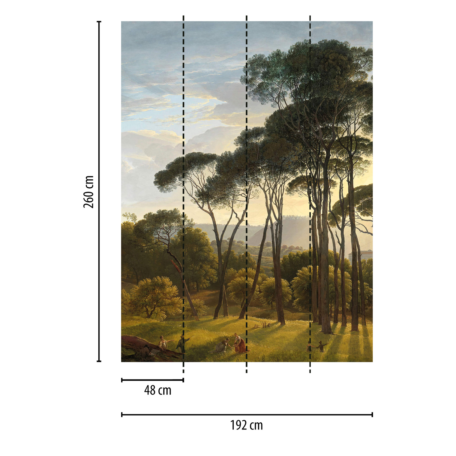             Fototapete Landschaft mit Bäumen – Grün, Braun, Grau
        