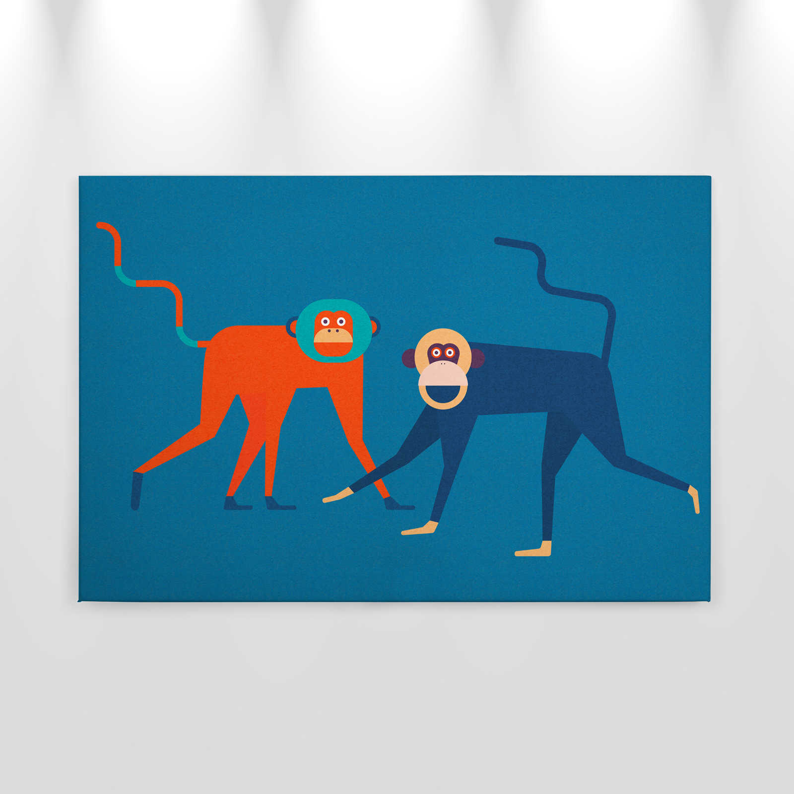             Monkey Business 2 - Leinwandbild Affen-Bande im Comic-Stil - Pappe Struktur – 0,90 m x 0,60 m
        