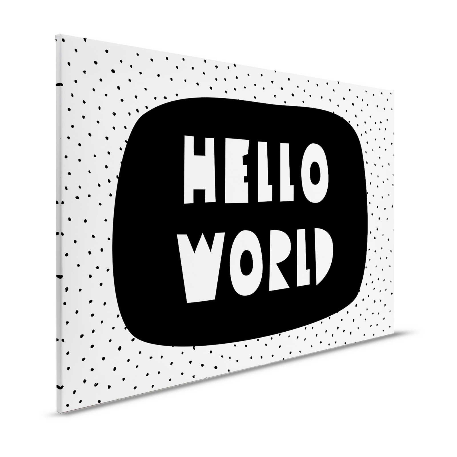 Leinwand fürs Kinderzimmer mit Schriftzug "Hello World" – 120 cm x 80 cm
