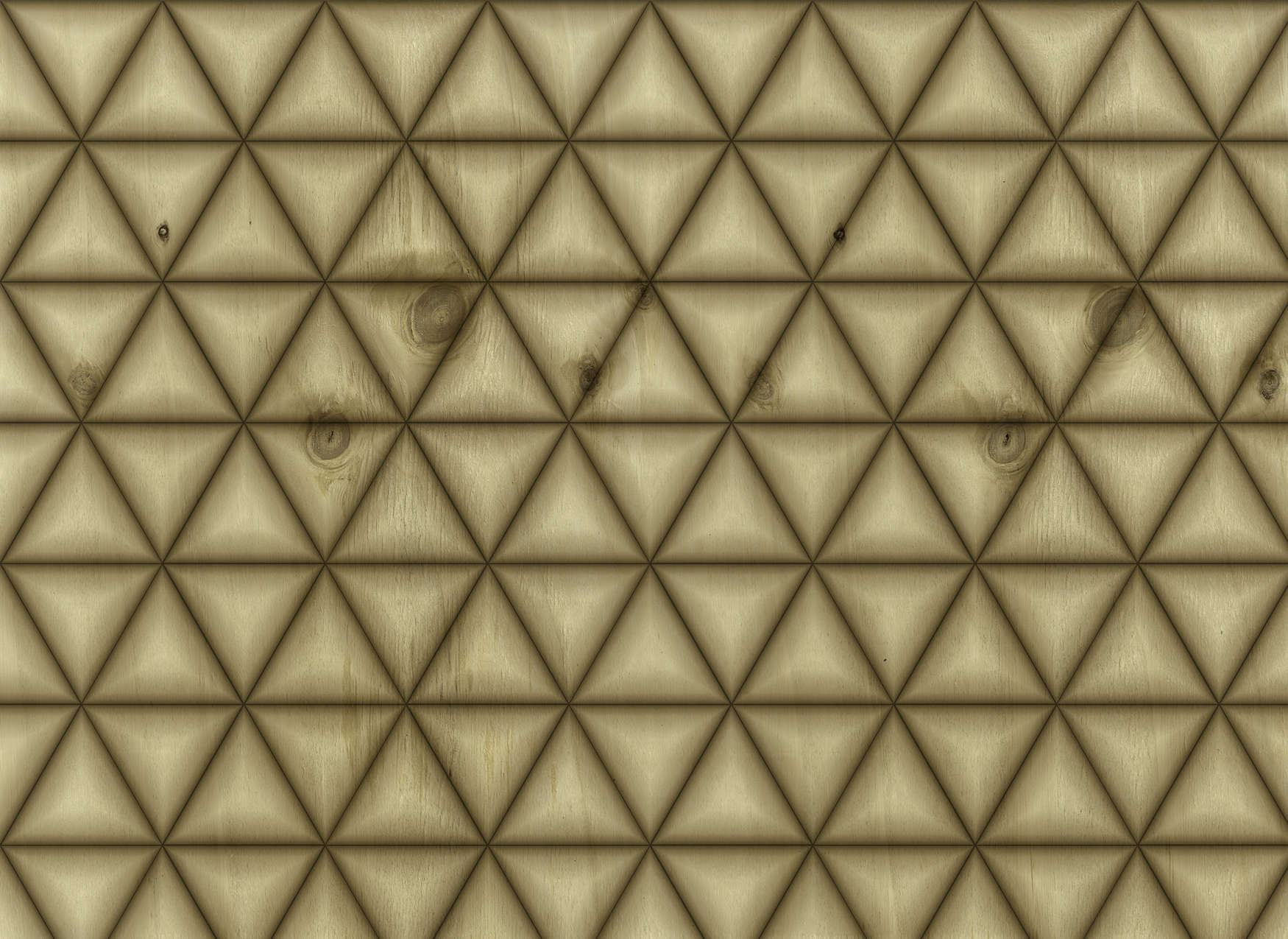             Fototapete geometrisches Dreiecks Muster in Holzoptik – Braun, Beige
        