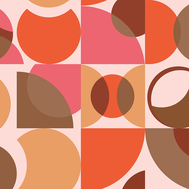        Retro Fototapete Orange mit geometrischem Design – Braun, Rosa, Orange
    
