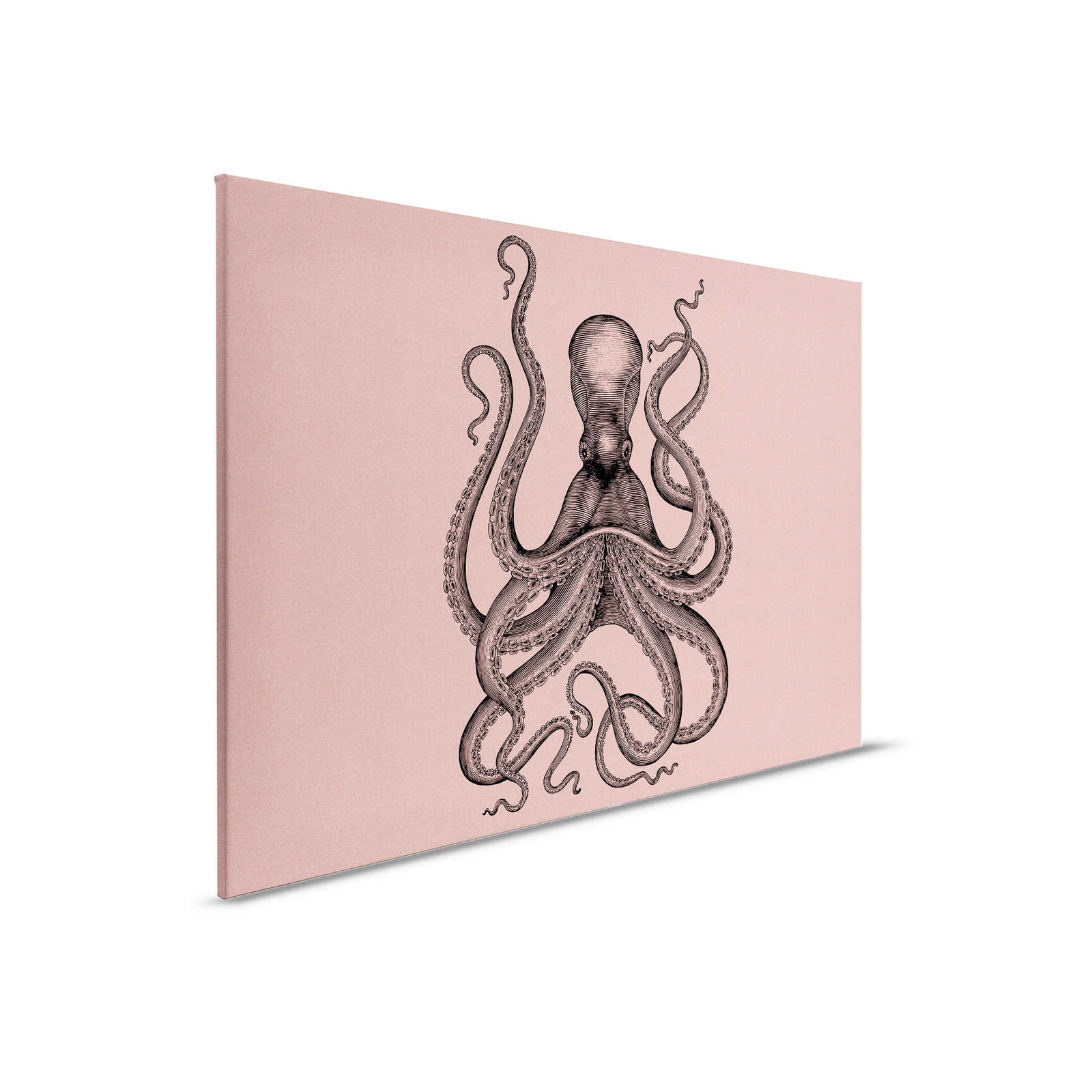         Jules 1 - Leinwandbild mit Kraken im Zeichnung & Retro Stil in Pappe Struktur – 0,90 m x 0,60 m
    