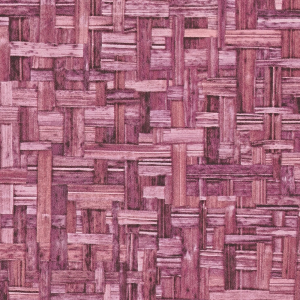             Vliestapete Lila mit Geflecht Muster & Strukturdesign – Rosa, Rot
        