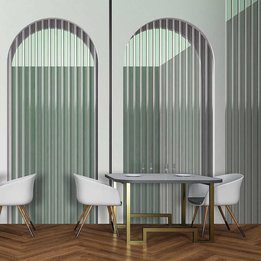 Escape Room 3 – Architektur Tapete moderne Aussichten Grau & Grün
