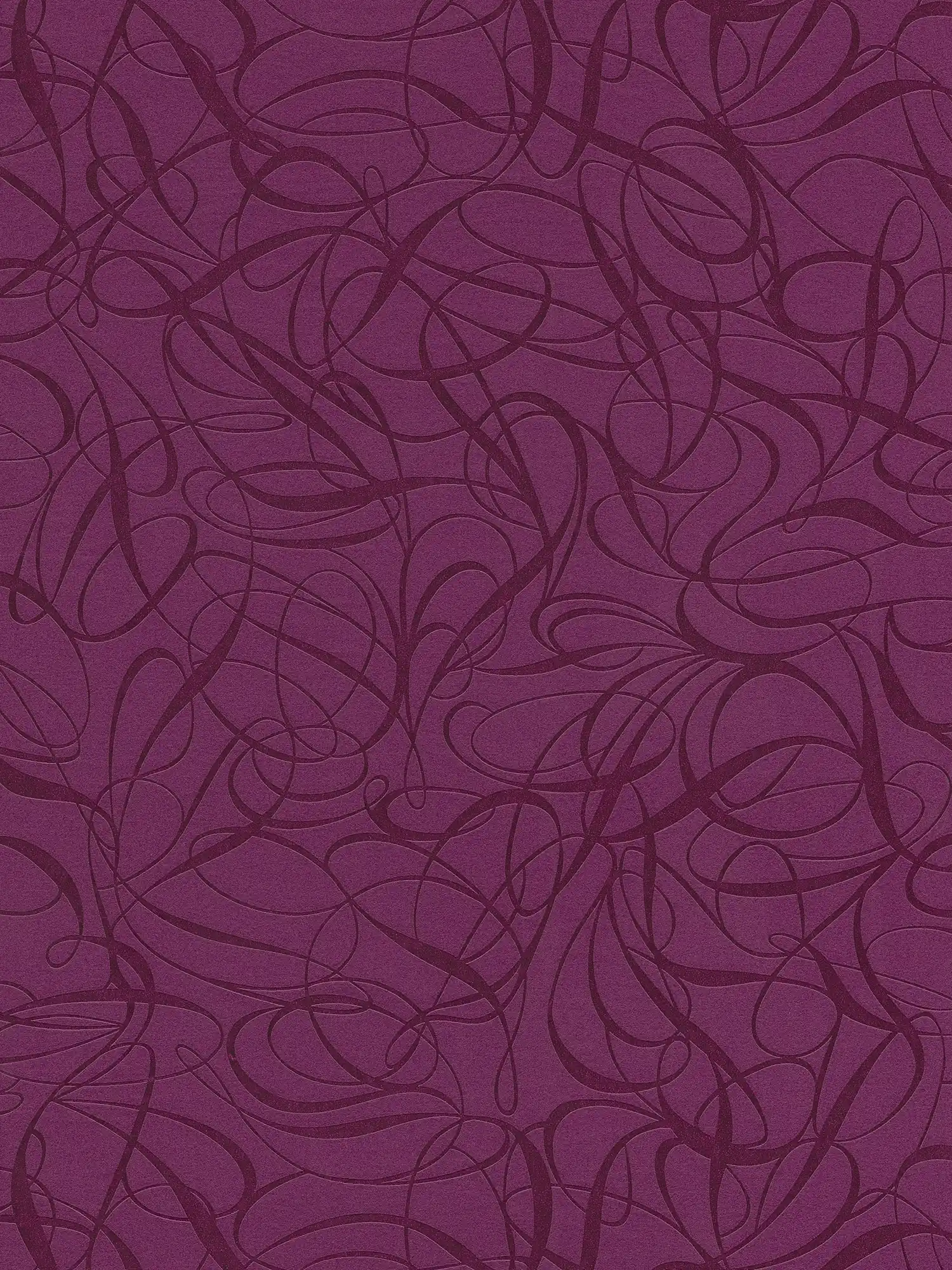 Tapete grafisches Linien-Design und 3D-Effekt – Violett, Metallic
