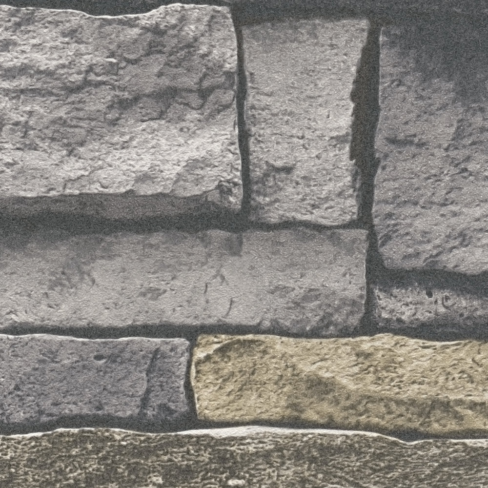             Vliestapete in Steinoptik mit Natursteinmauer – Grau, Beige
        