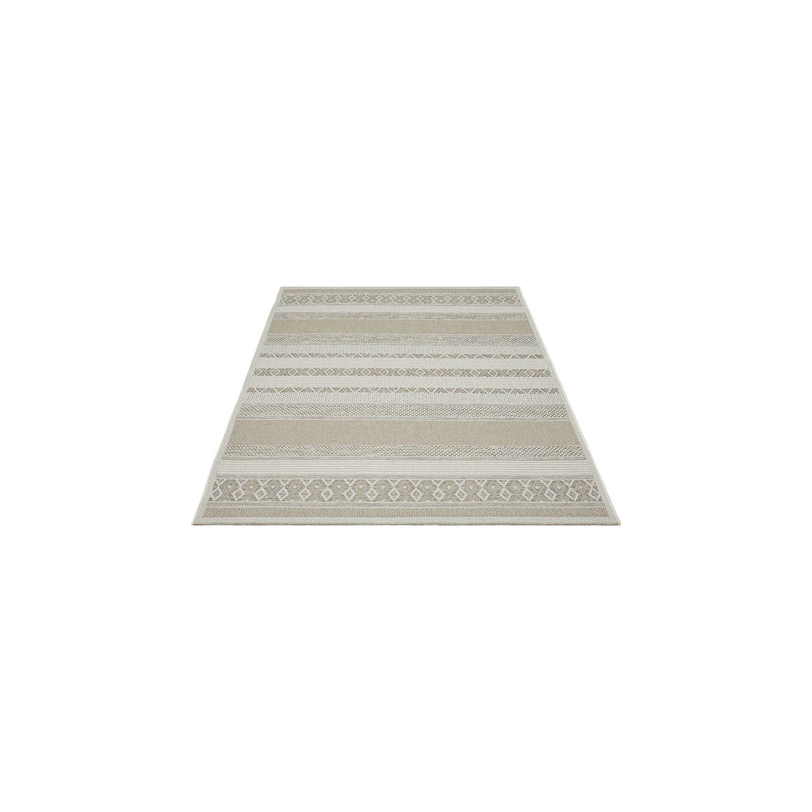 Outdoor Teppich aus Flachgewebe in schlichten Beige – 160 x 120 cm
