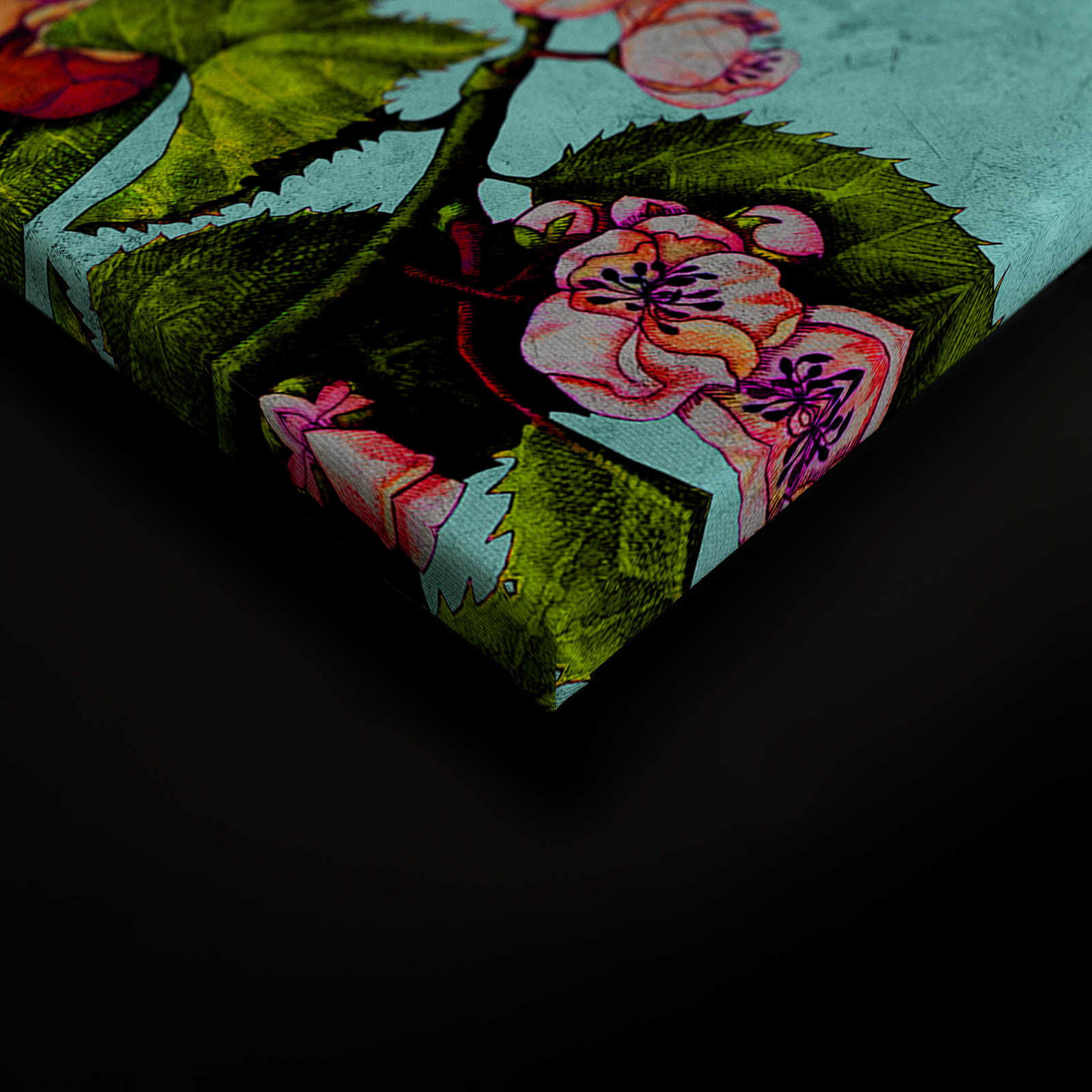             Tropical Passion 1 - Tropisches Leinwandbild mit Blütenmuster – 0,90 m x 0,60 m
        