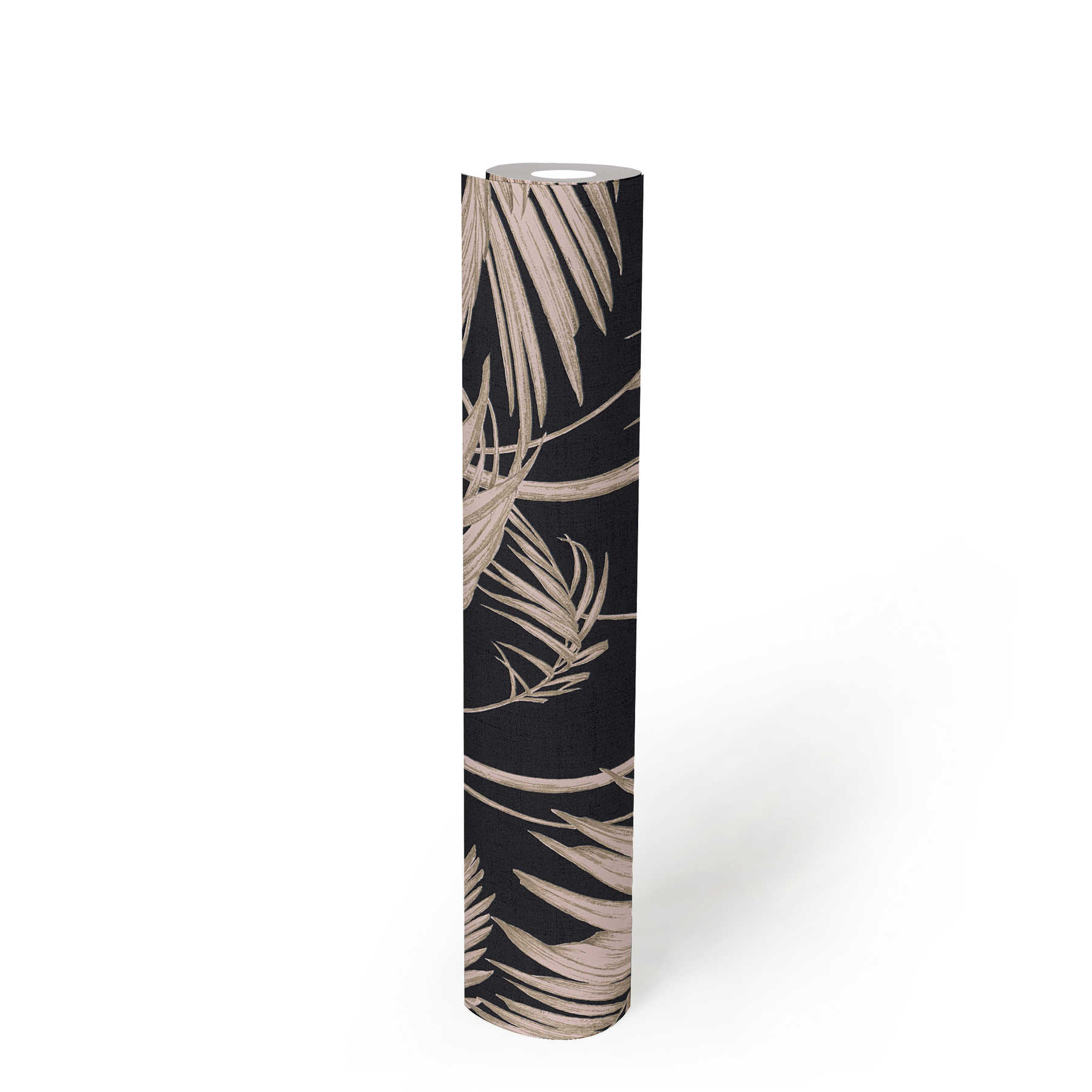             Natürliche Tapete Palmenblätter, Bambus – Rosa, Bronze, Schwarz
        