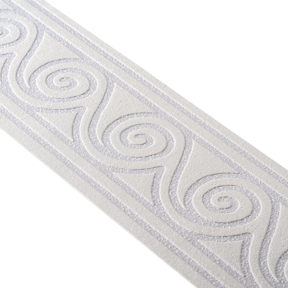             Tapeten Bordüre mit geschwungenem Linienmuster – Grau, Silber
        