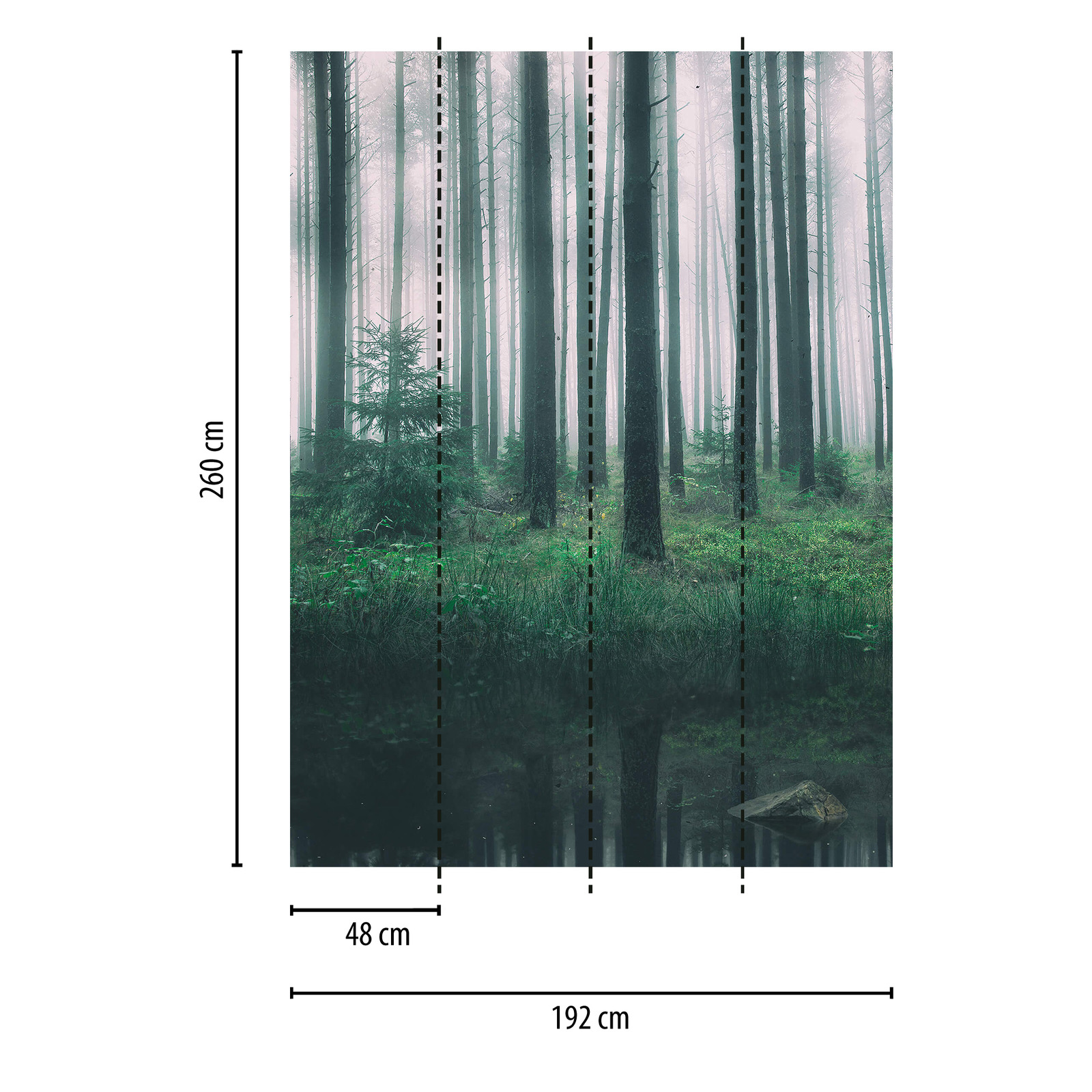             Fototapete Wald mit Bach
        