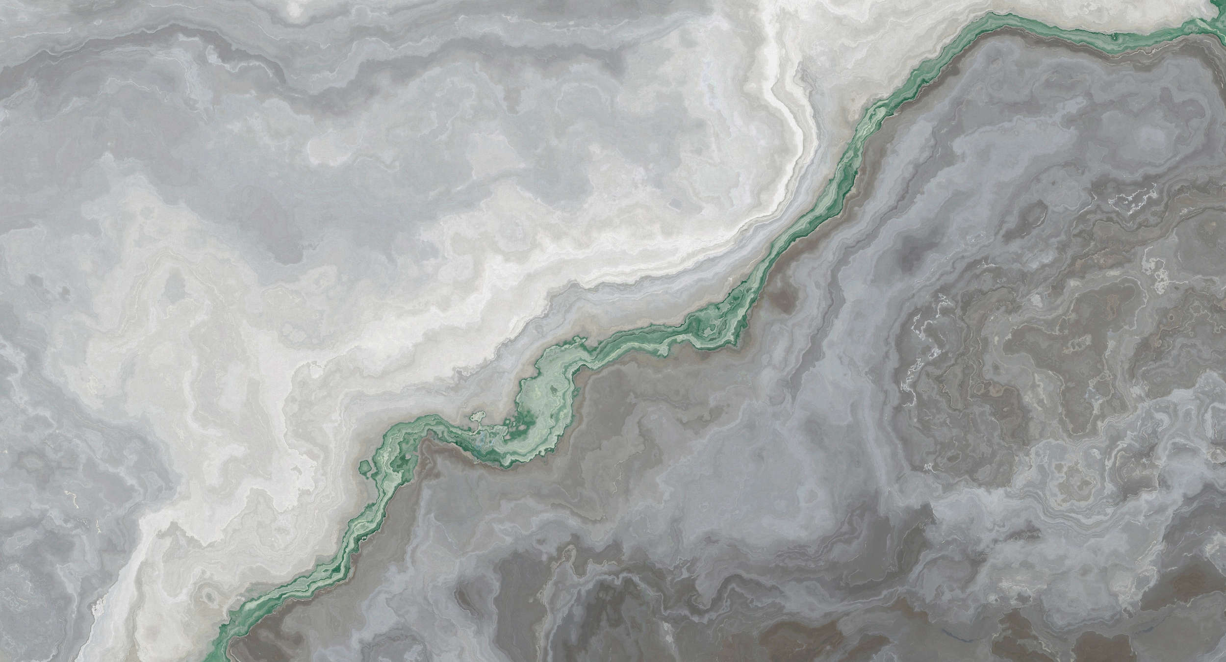             Quarz-Fototapete mit Marmorierung – Grün, Grau, Weiß
        