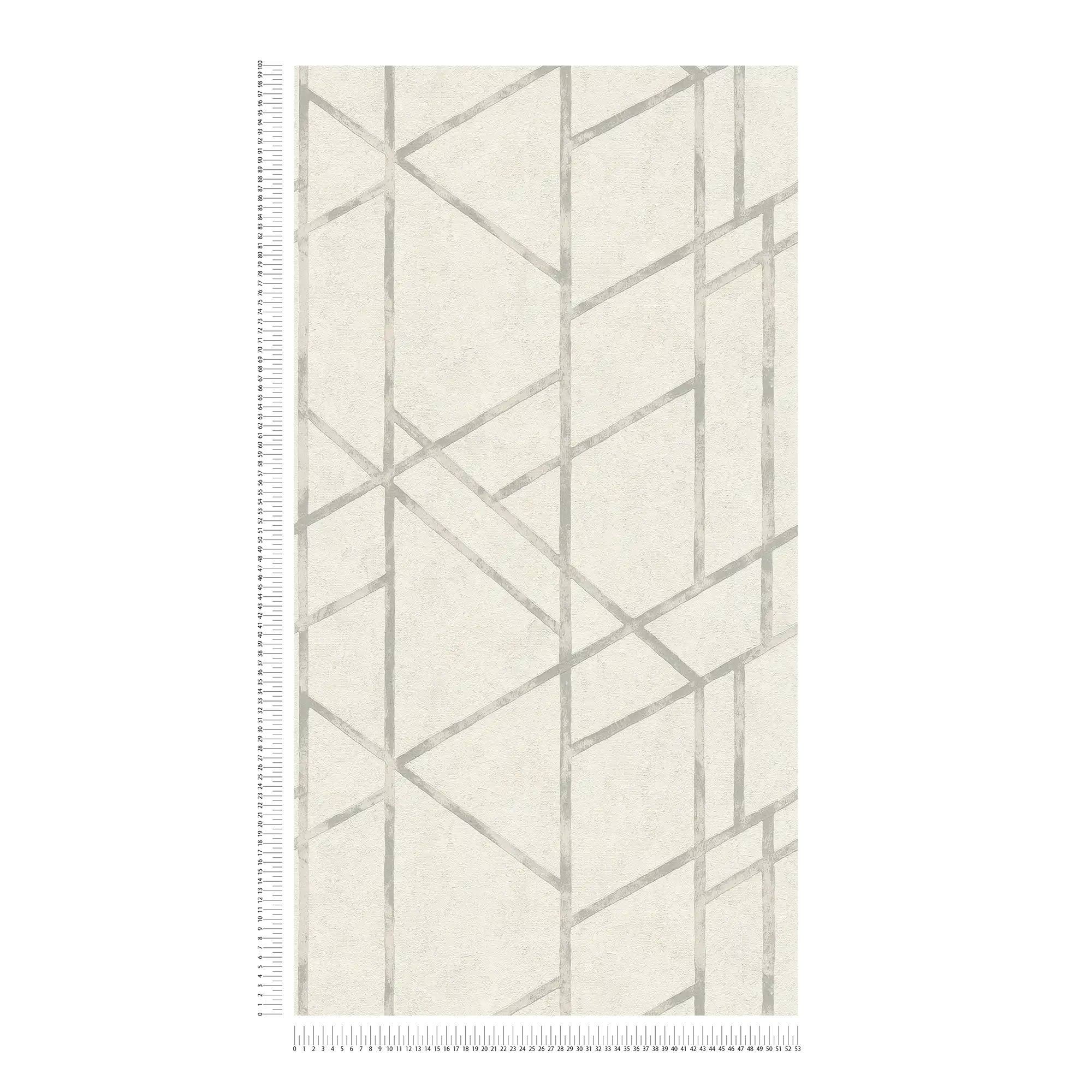             Betontapete mit silbernem Grafikmuster – Silber, Weiß
        