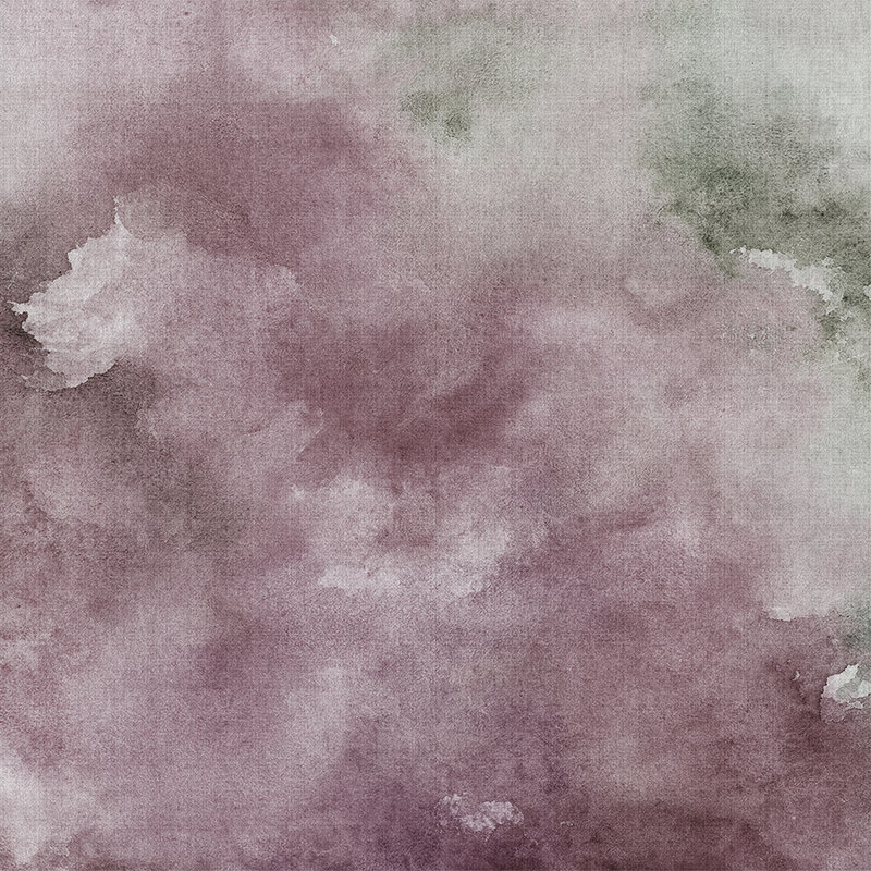         Watercolours 2 - Fototapete Wasserfarben Motiv Violett- Naturleinen Struktur – Beige, Braun | Premium Glattvlies
    