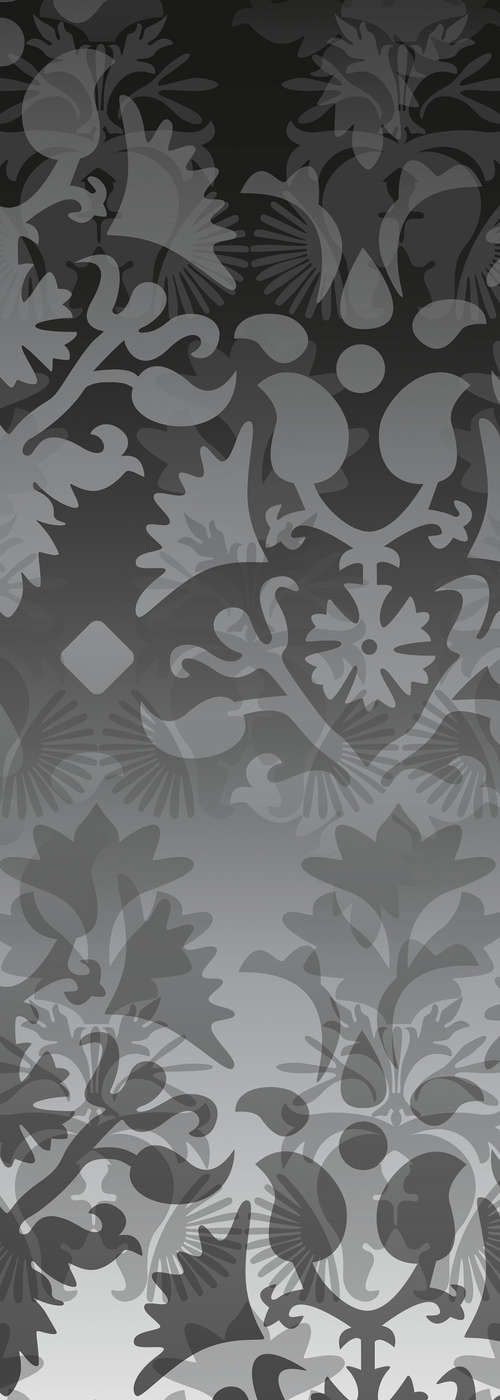             Grafik Fototapete modernes Ornament Design schwarz auf Premium Glattvlies
        