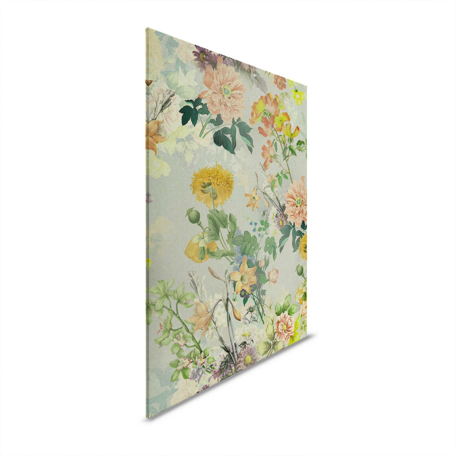         Amelies Home 2 - Blumen Leinwandbild bunte Blüten im Landhaus Stil – 0,90 m x 0,60 m
    