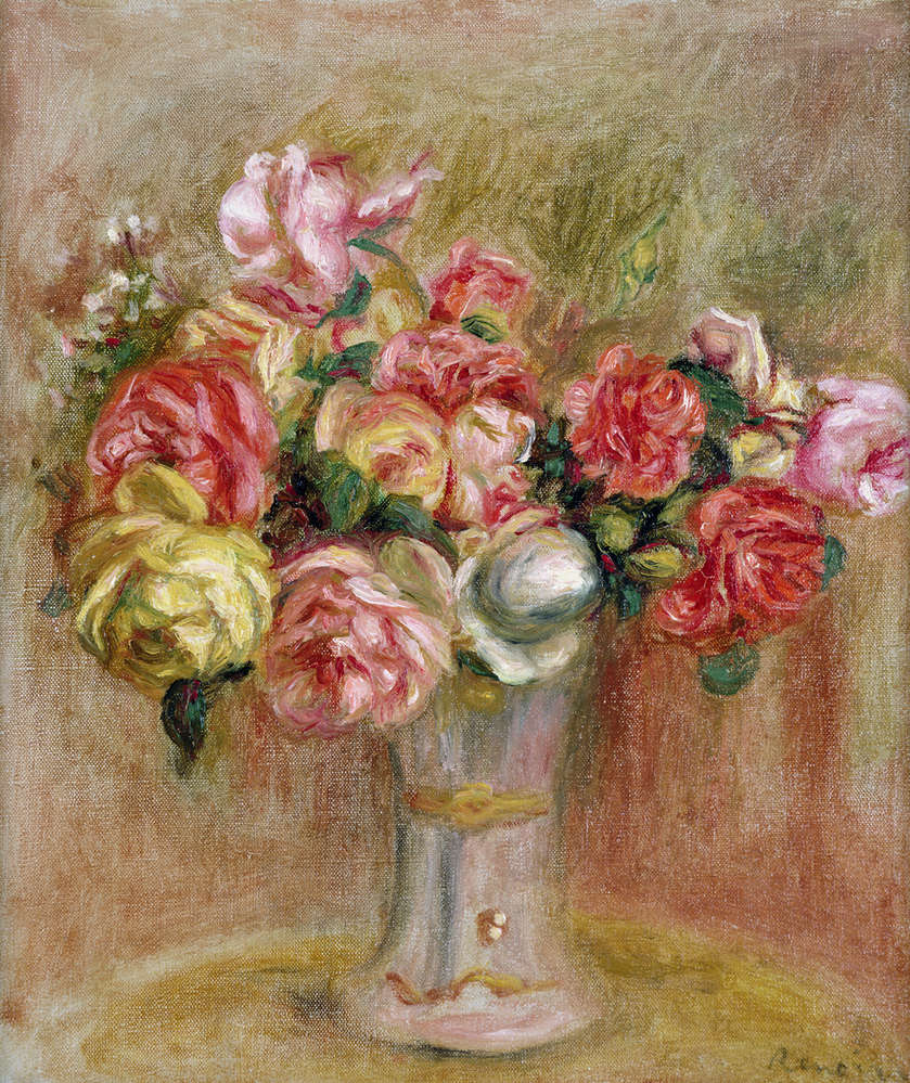             Fototapete "Rosen in einer Sevres Vase" von Pierre Auguste Renoir
        