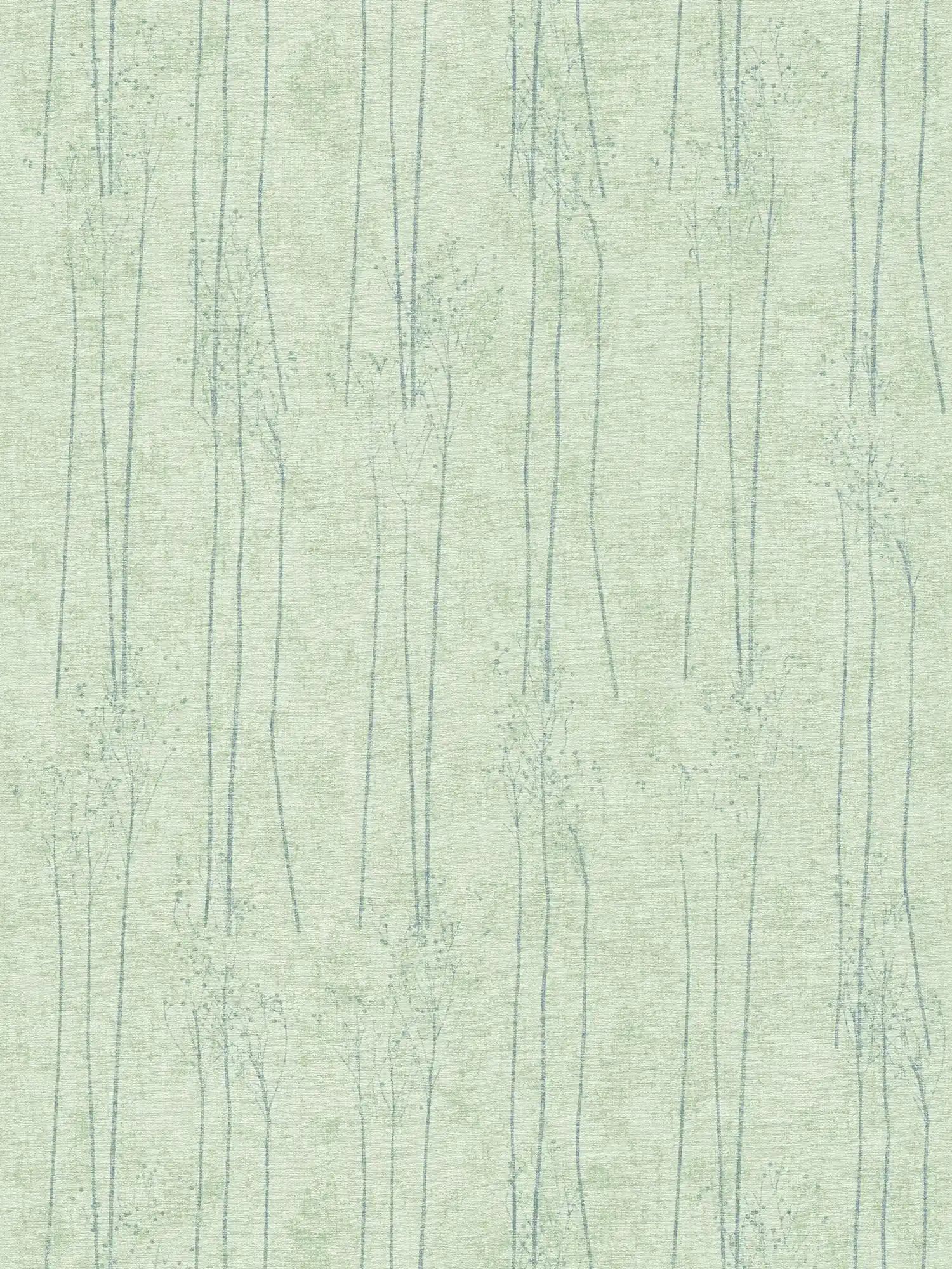 Mintgrüne Tapete mit Naturdesign im Scandi Stil – Grün
