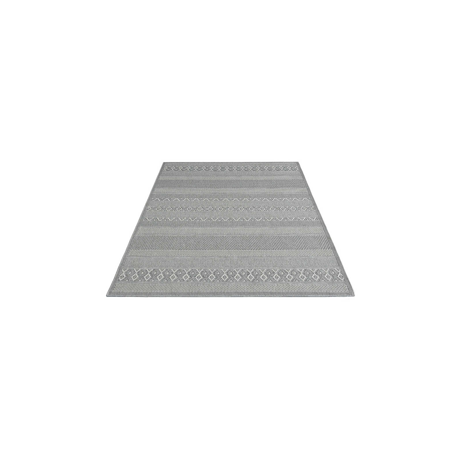 Schlicht Bemusterter Outdoor Teppich in Grau – 160 x 120 cm
