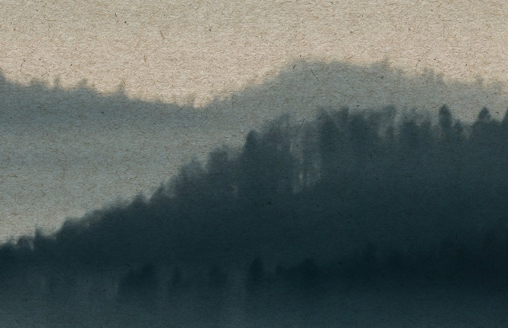             Horizon Panels 1 - Mystischer Wald Fototapeten Paneel- Pappe Struktur – Beige, Blau | Premium Glattvlies
        