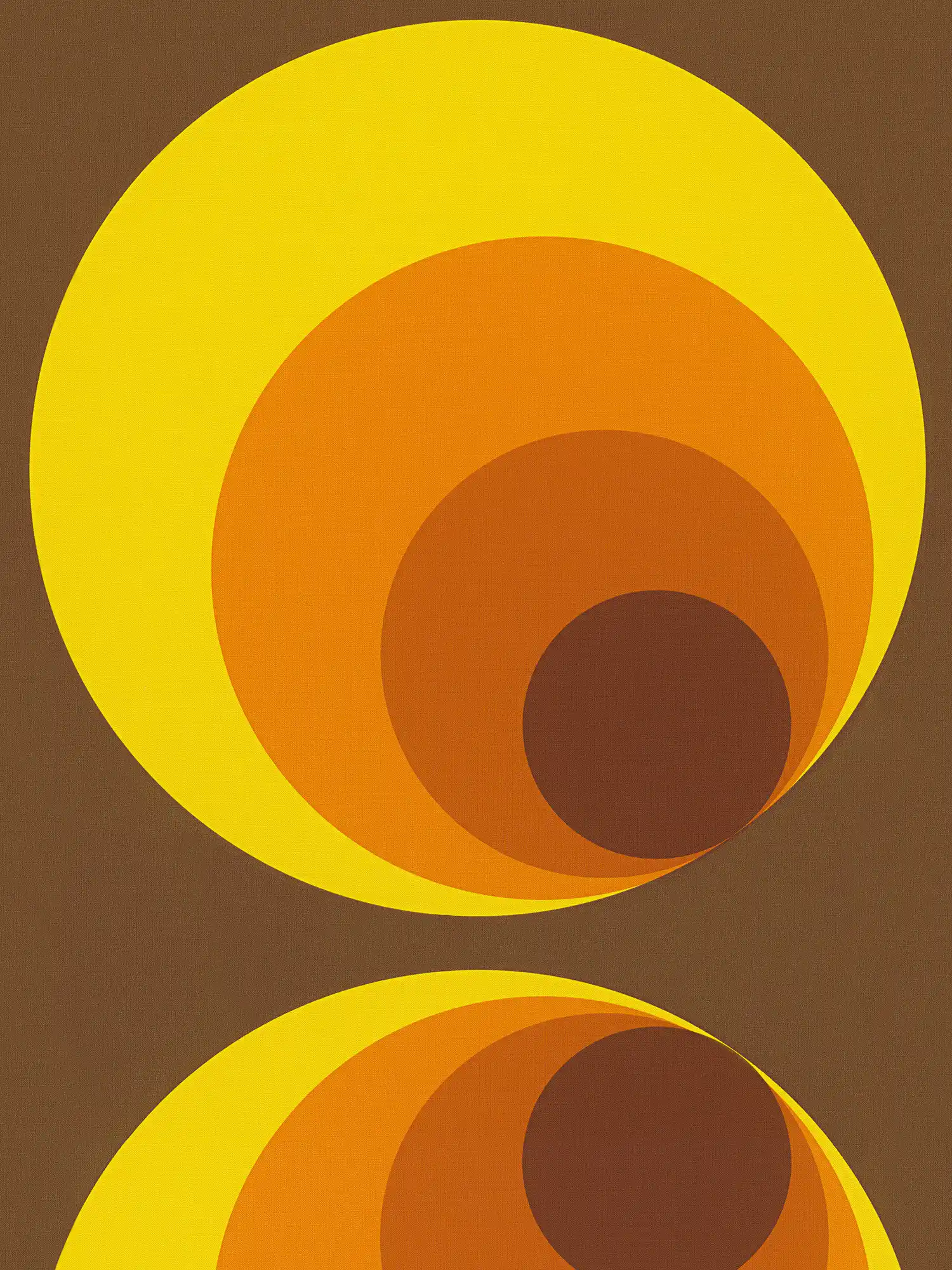         Vintage Tapete mit Retro Design – Braun, Gelb, Orange
    
