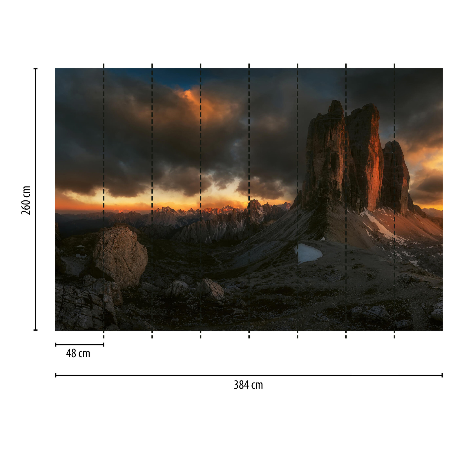            Fototapeten Dolomiten in Italien – Braun, Orange, Gelb
        