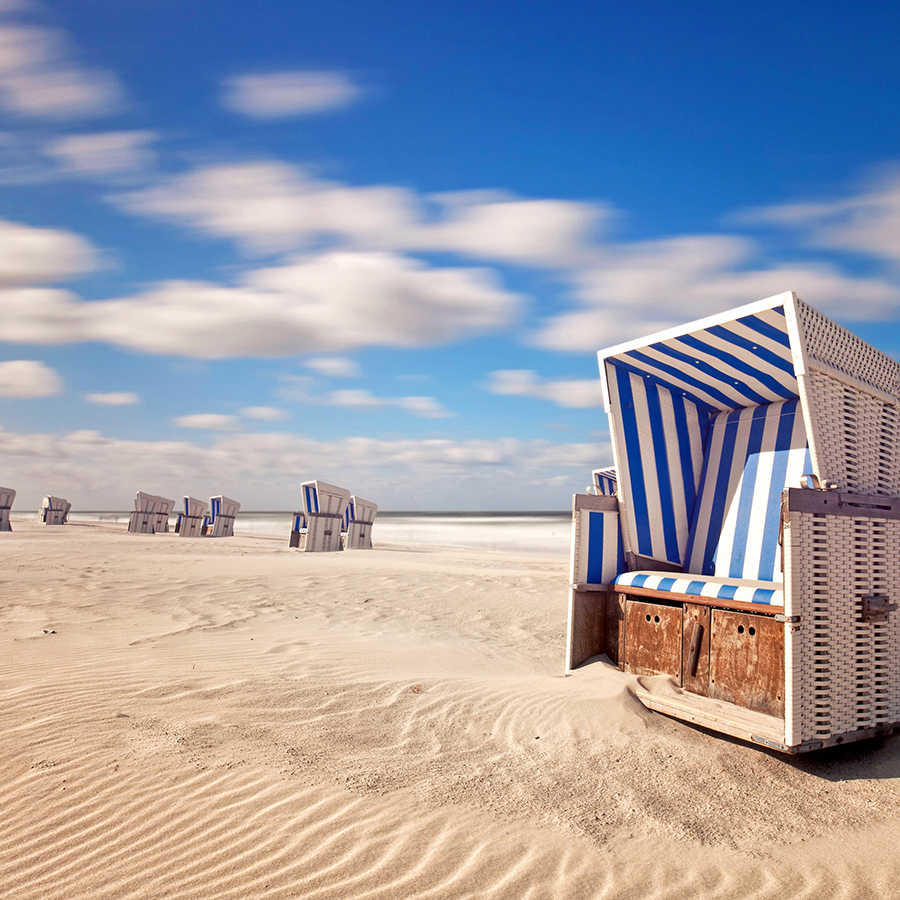 Strand Fototapete Strandkörbe im Sand auf Strukturvlies
