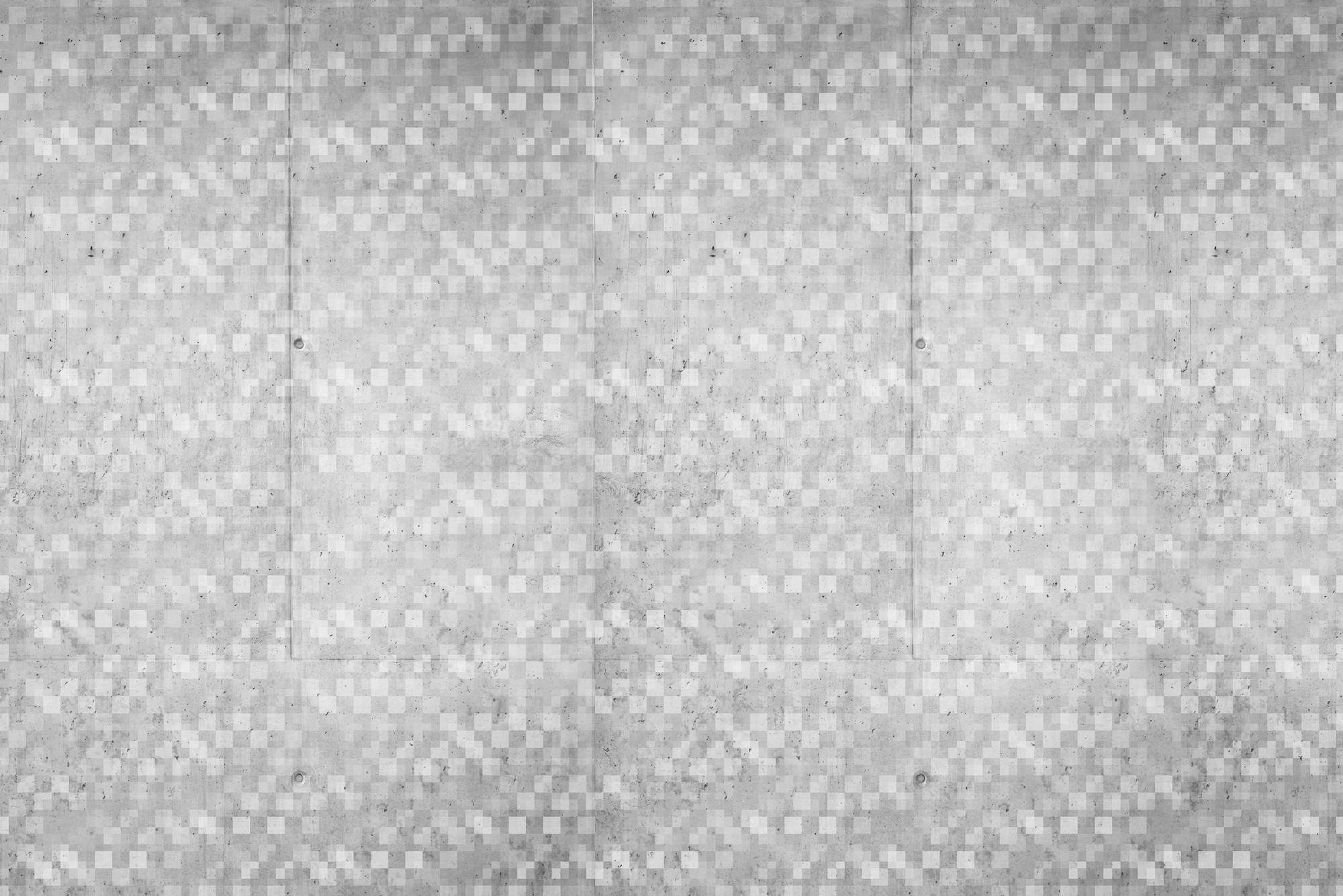             Grafik Fototapete mit überlappendem Würfel Motiv grau auf Perlmutt Glattvlies
        