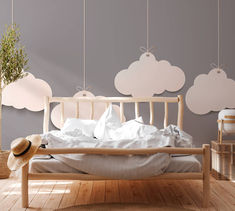             Kinderzimmer Wolken Fototapete – Grau, Weiß
        