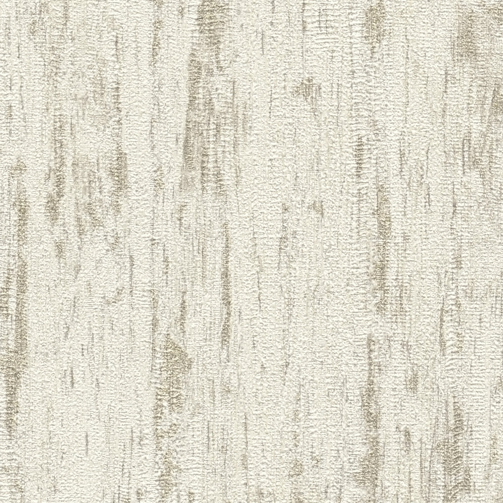             Tapete mit wellenförmiger Linienbemusterung – Weiß, Beige, Gold
        