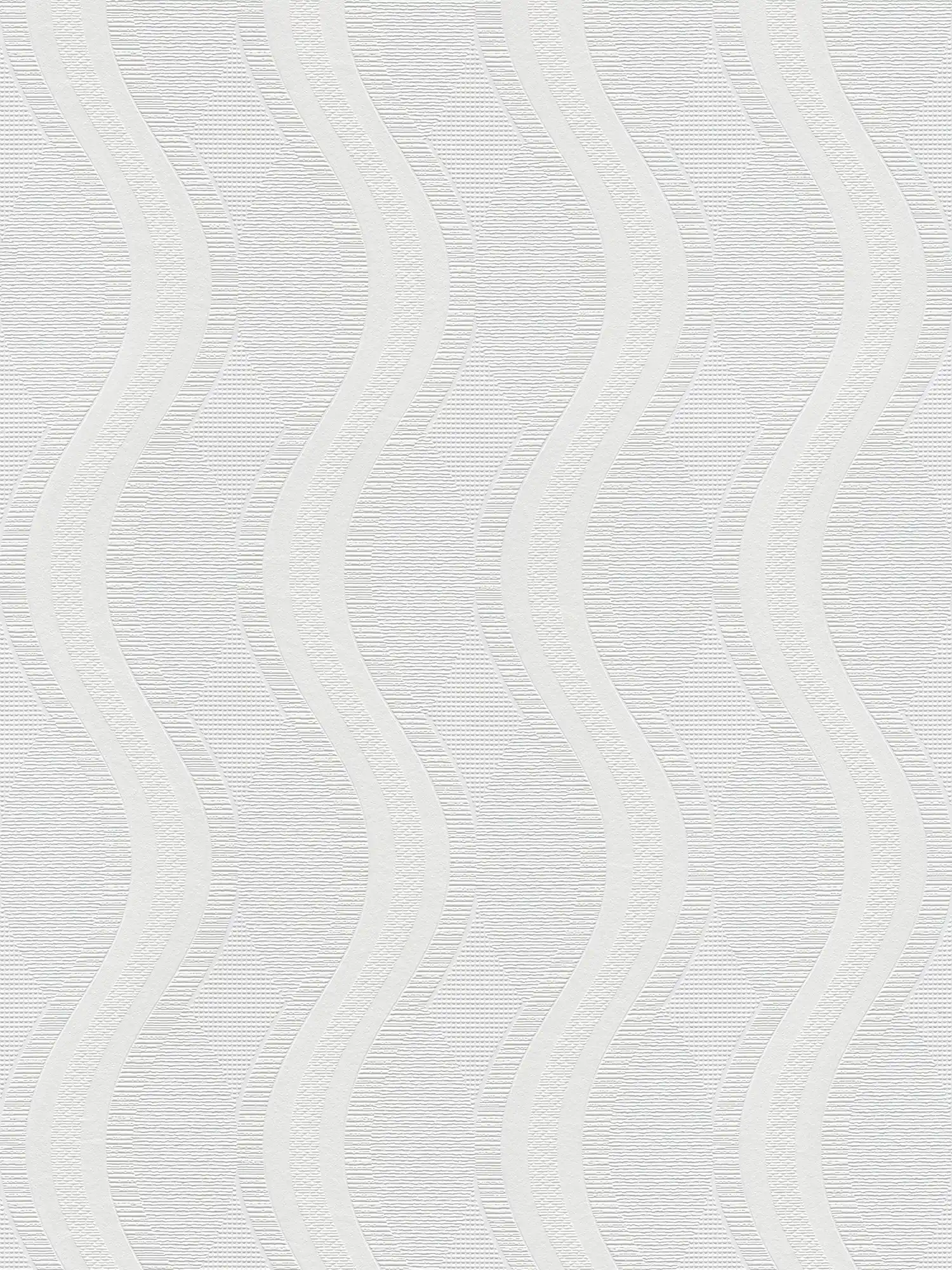 Tapete mit Liniendesign im Retro-Stil – Überstreichbar, Weiß
