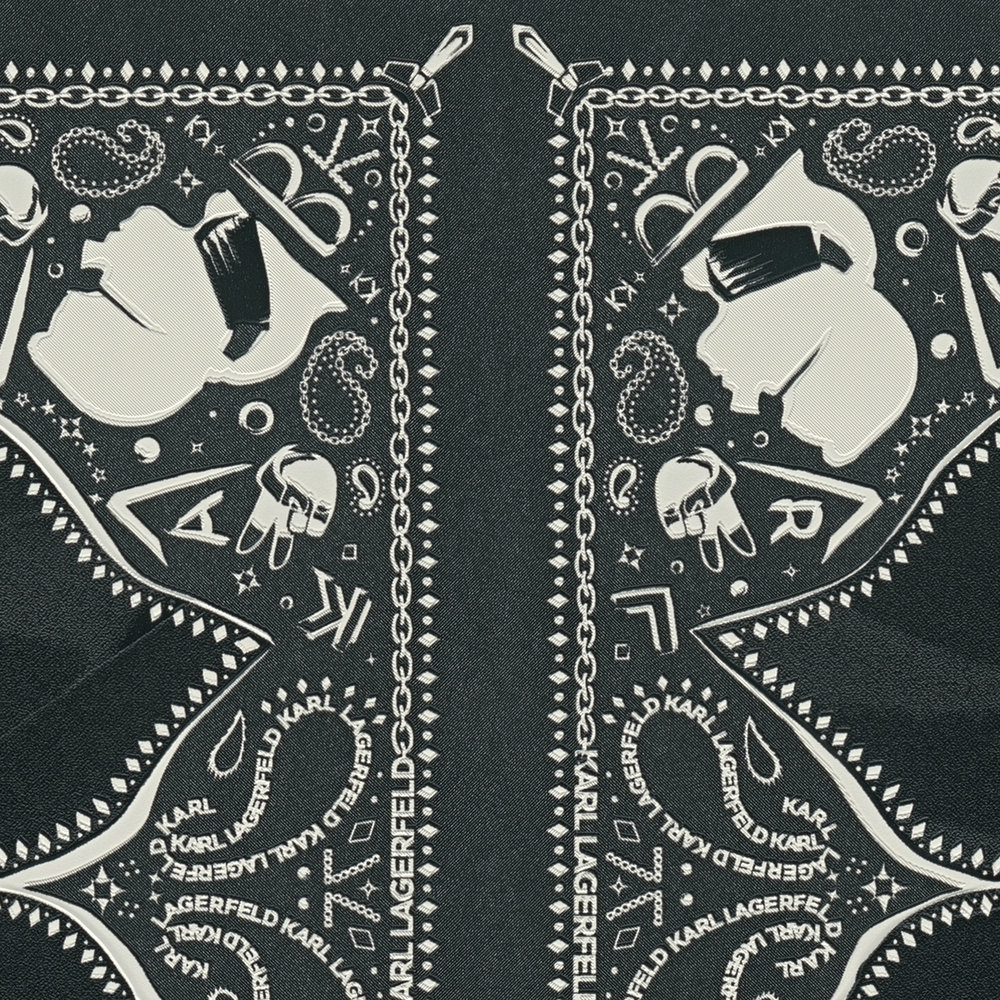             Karl LAGERFELD Tapete Krawatte & Doodle Art – Schwarz, Weiß
        
